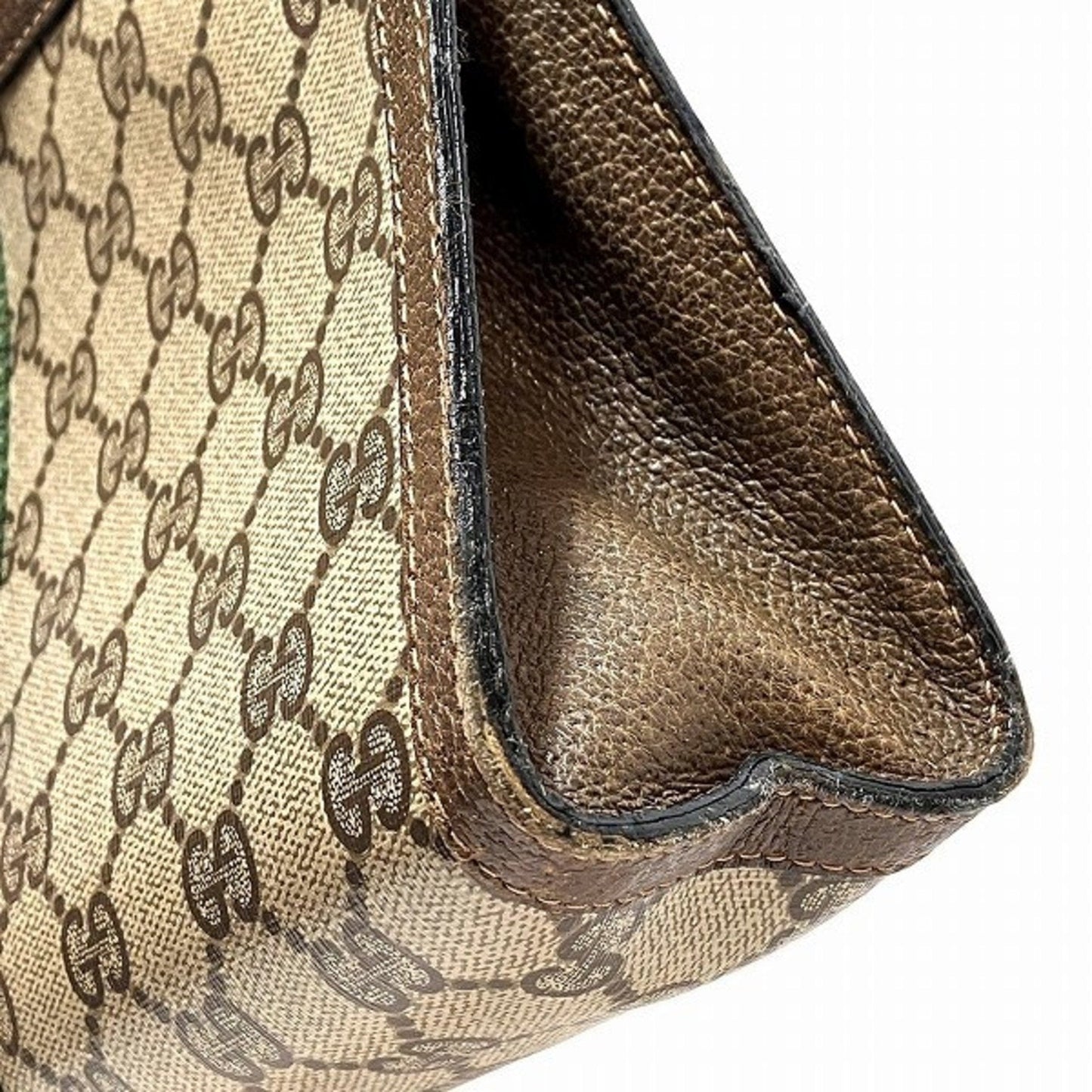 Gucci Brown Pvc Leather Clutch Bag