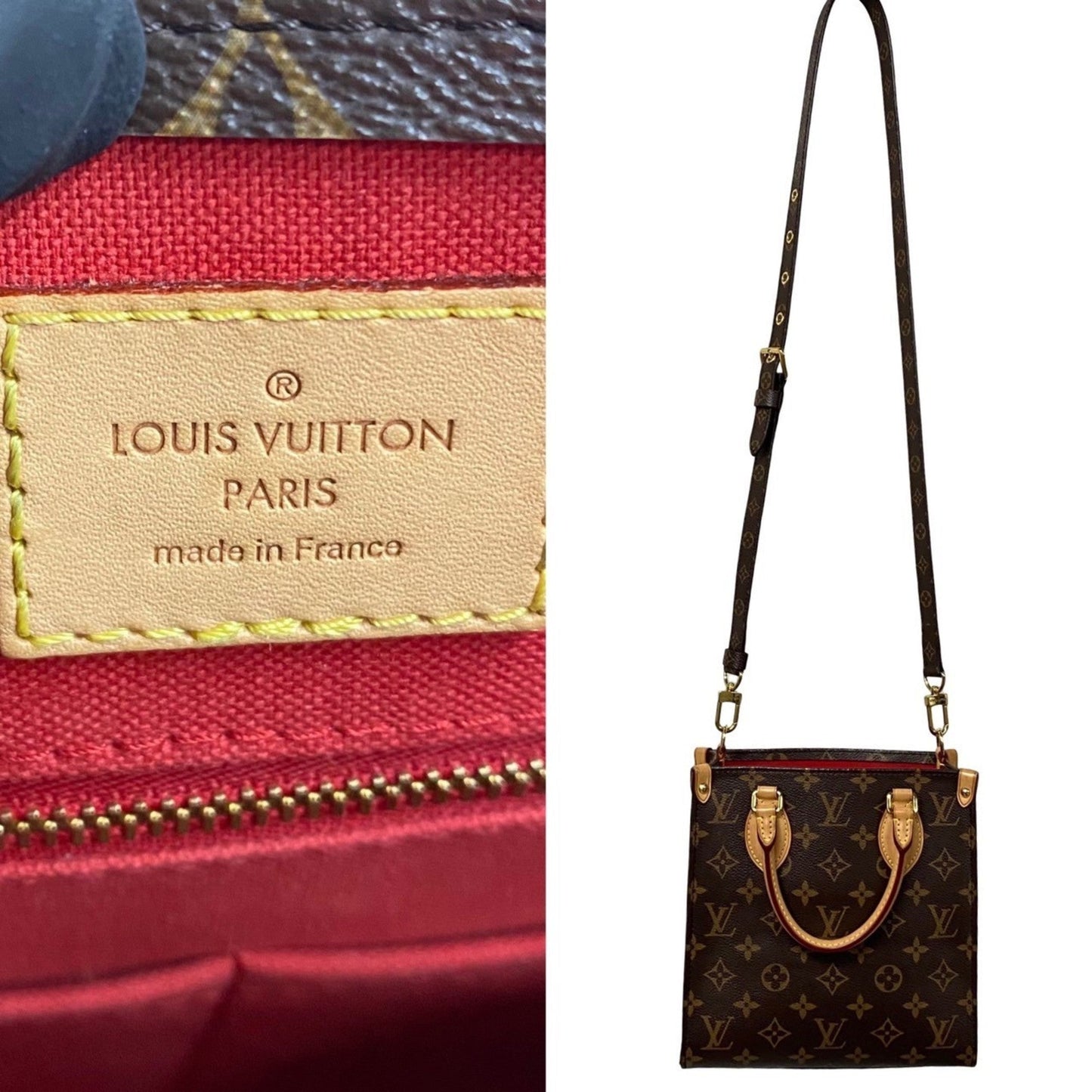 Louis Vuitton Brown Leather Pvc Handbag Shoulder Bag