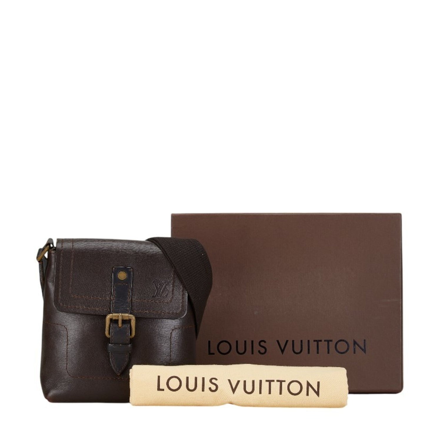 Louis Vuitton Brown Coffee Leather Shoulder Bag