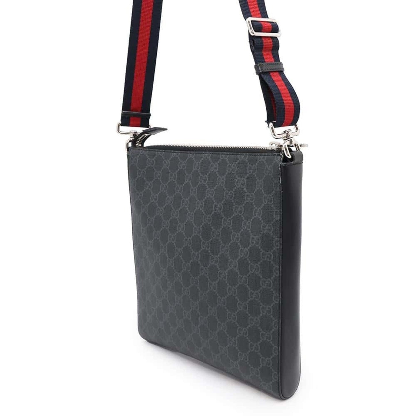 Gucci Black Gg Supreme Leather Messenger Bag Shoulder Bag