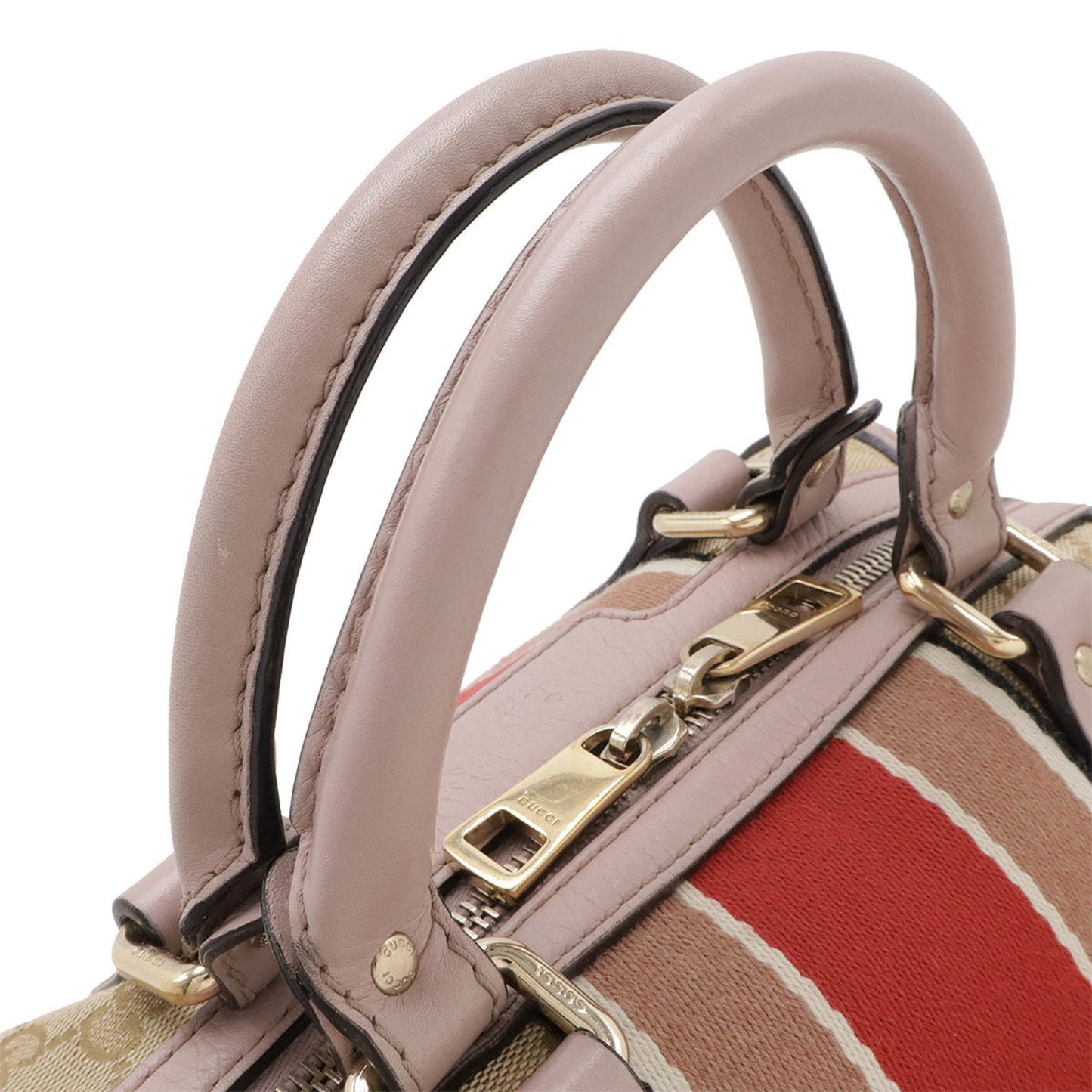 Gucci Gg Canvas Beige Light Purple Multi-Color Gg Canvas Leather Handbag Shoulder Bag