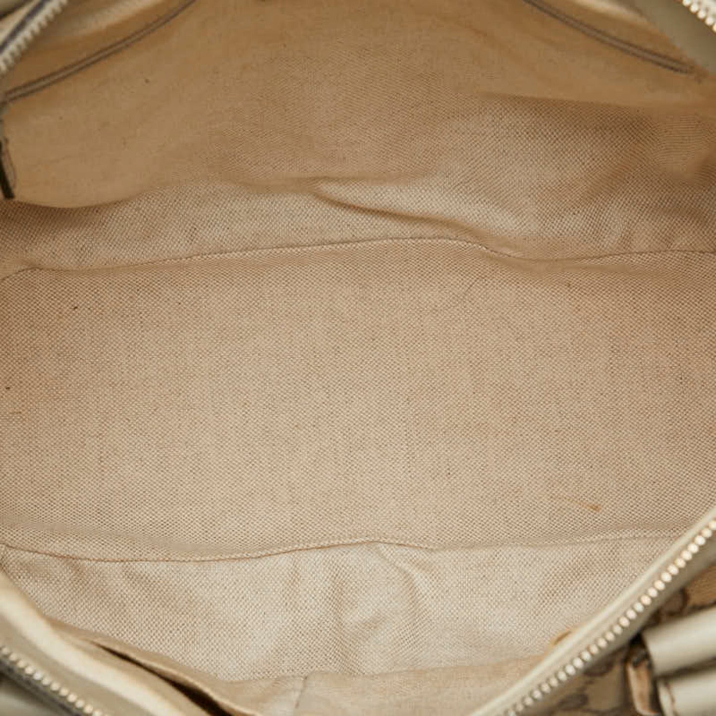 Gucci Gg Canvas Beige White Canvas Leather Handbag Shoulder Bag