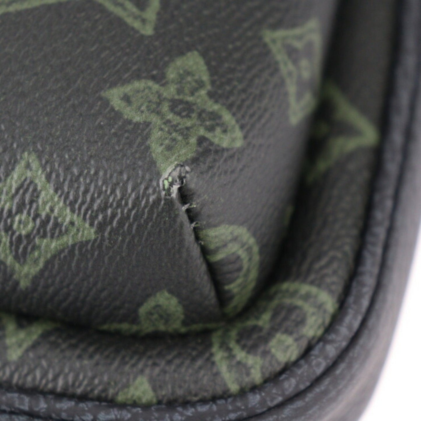 Louis Vuitton Dark Green Monogram Canvas Leather Pouch Shoulder Bag Sling Bag