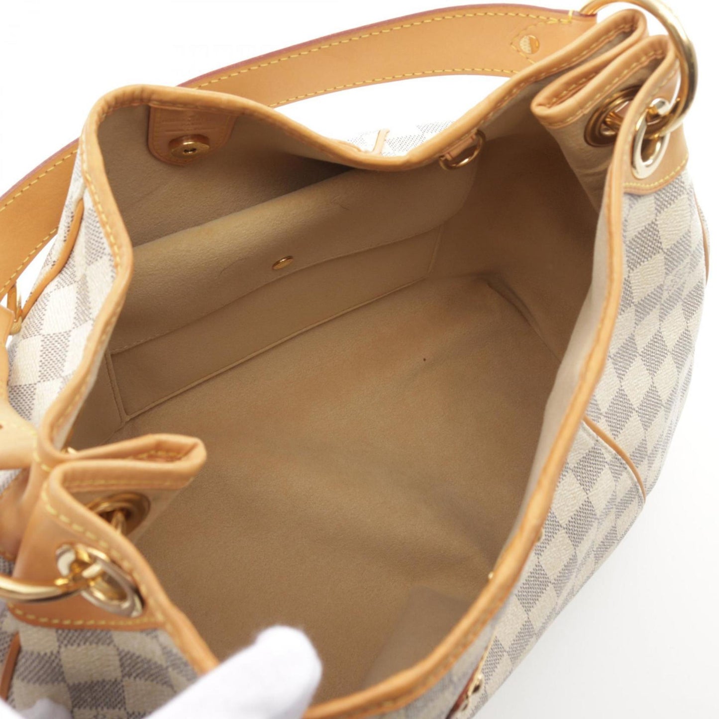 Louis Vuitton Damier Azur White Coated Canvas Leather Shoulder Bag