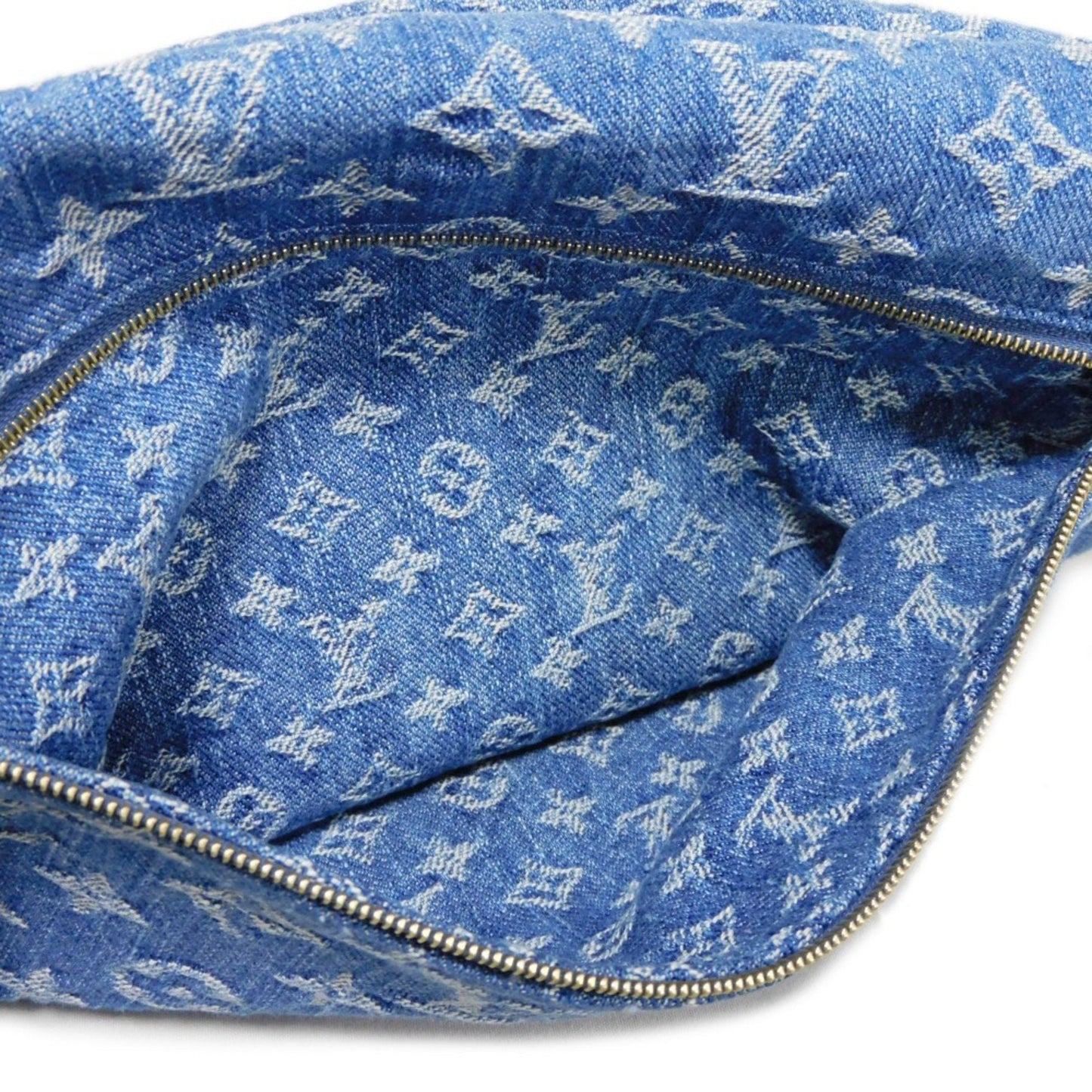 Louis Vuitton Blue Monogram Denim Canvas Leather Shoulder Bag Sling Bag