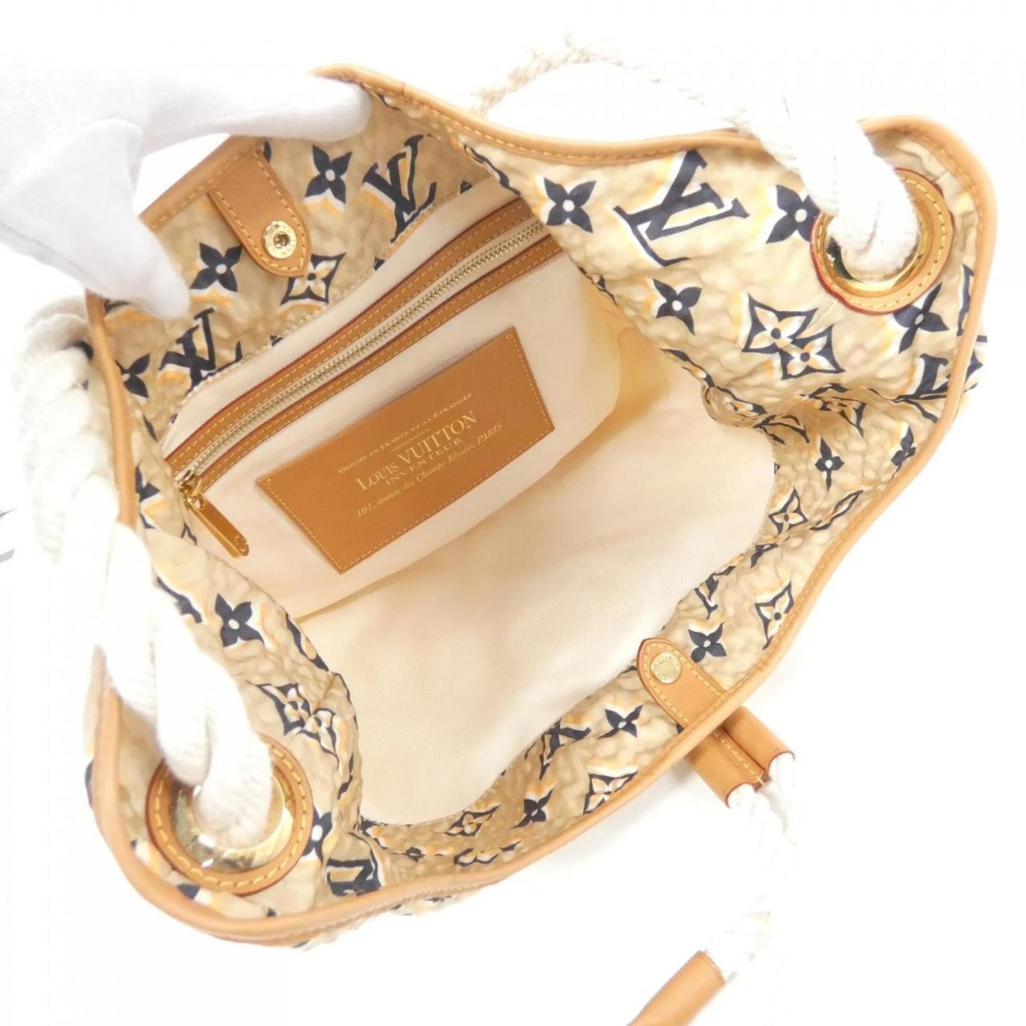 Louis Vuitton Beige Nylon Canvas Shoulder Bag