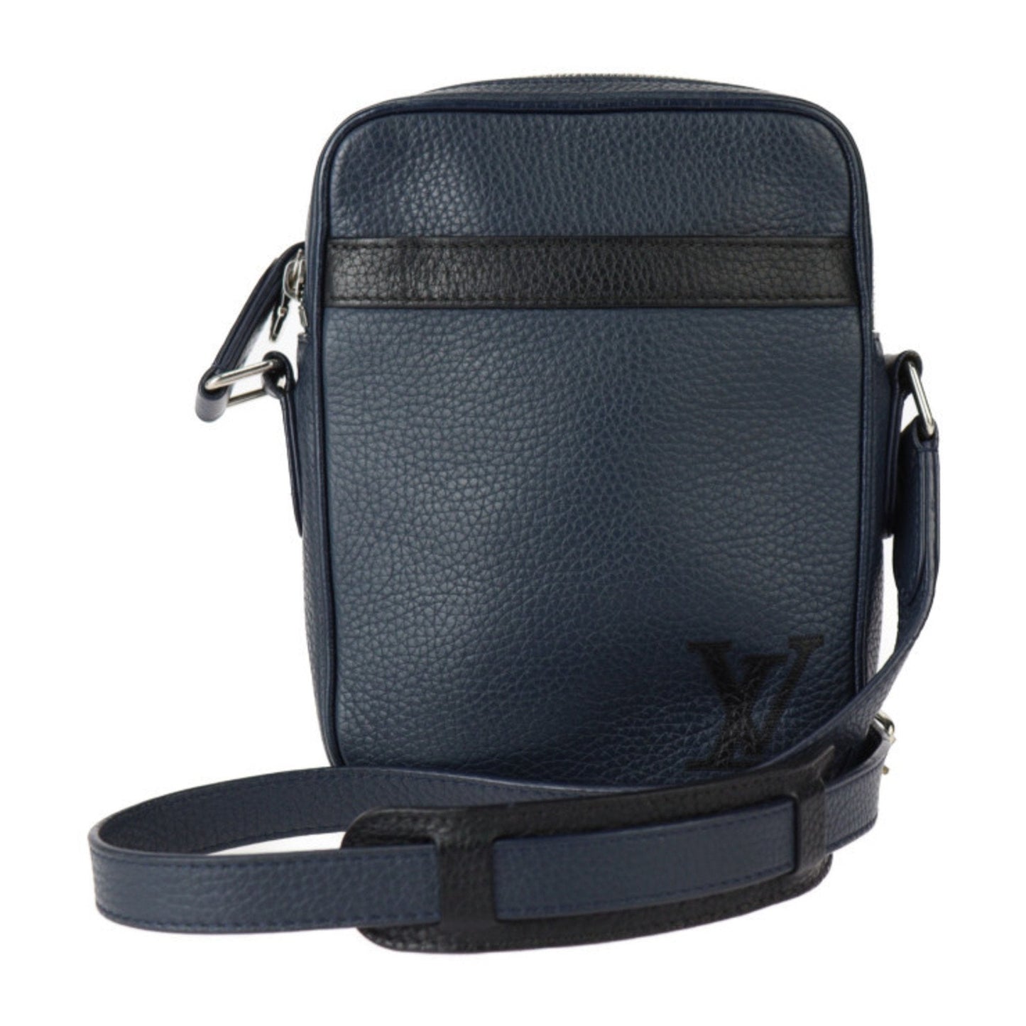 Louis Vuitton Navy Leather Messenger Bag Pochette Shoulder Bag ()