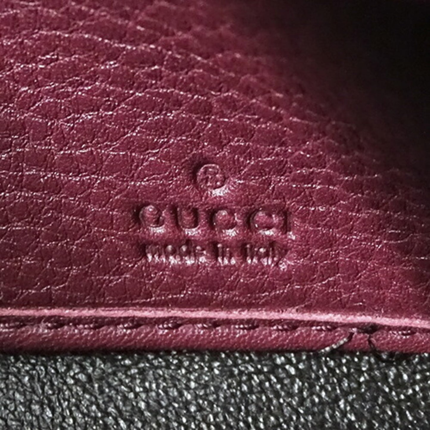 Gucci Wine Leather Long Wallet (Bi-Fold)