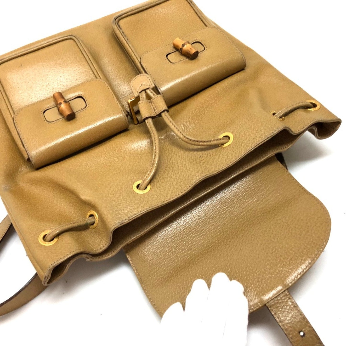 Gucci Beige Leather Backpack