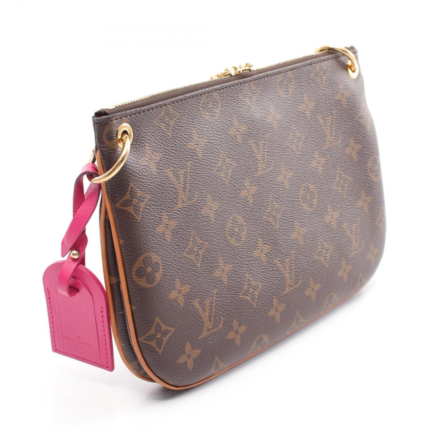 Louis Vuitton Brown Orange Pink Pvc Coated Canvas Leather Shoulder Bag