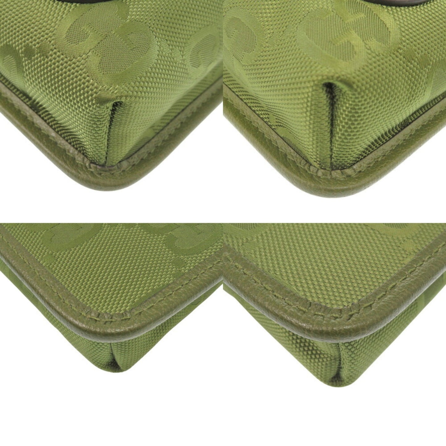 Gucci Green Leather Nylon Shoulder Bag