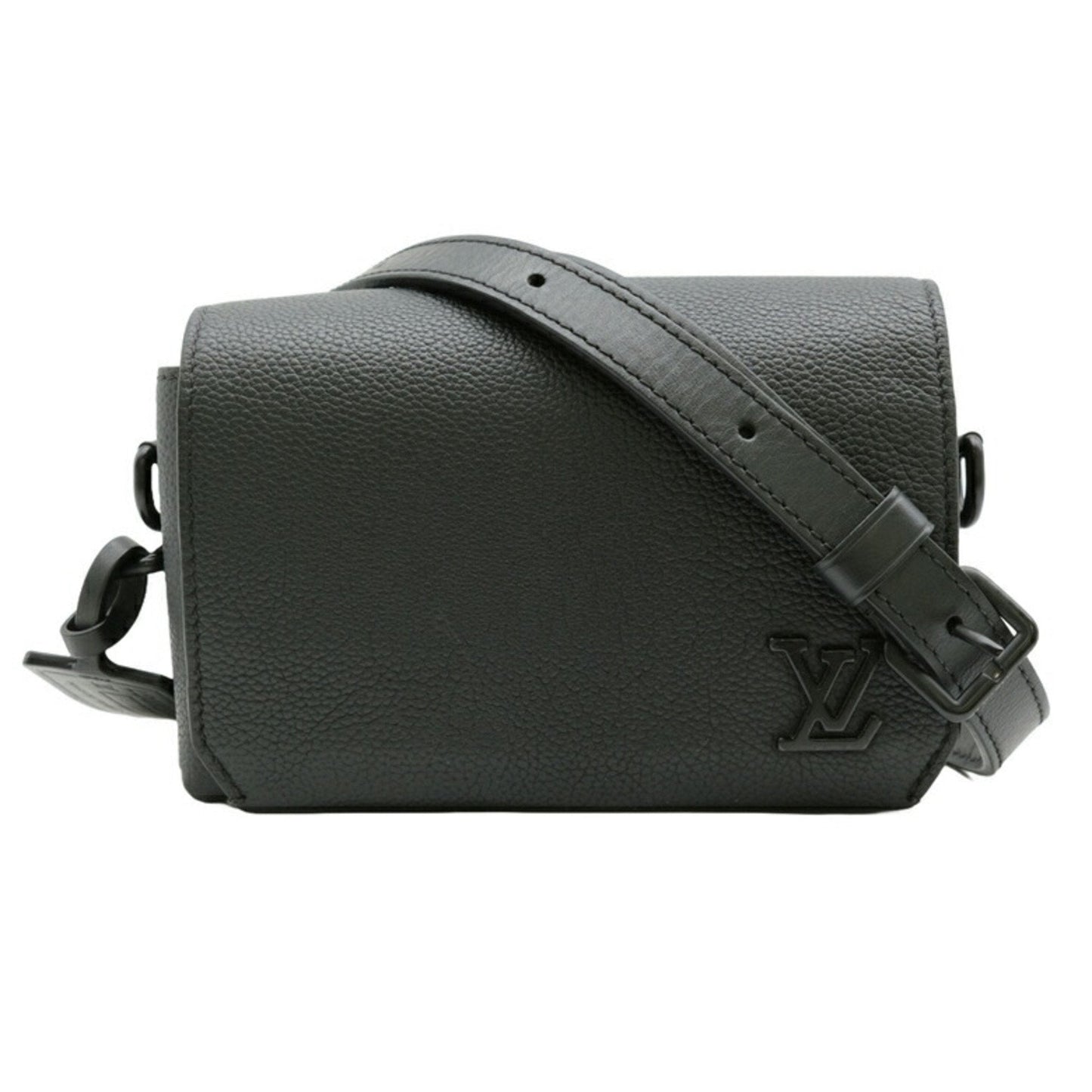 Louis Vuitton Black Leather Shoulder Bag ()