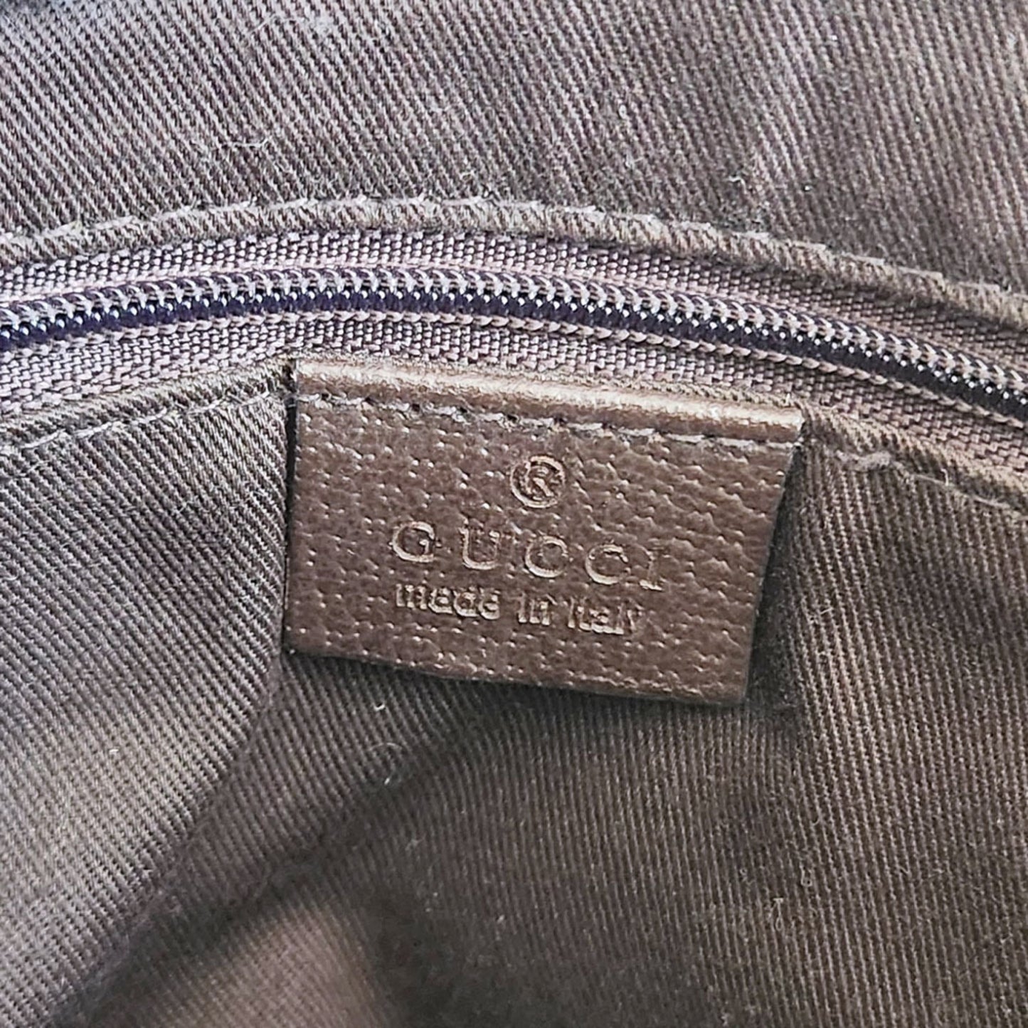 Gucci Beige Brown Canvas Leather Handbag Tote Bag
