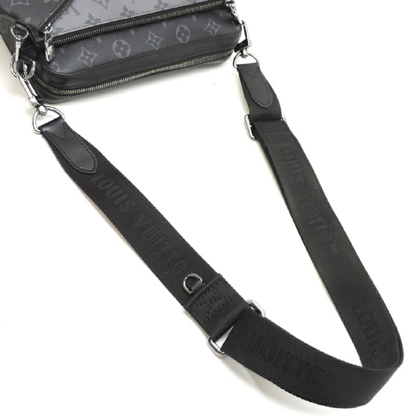 Louis Vuitton Black Gray Monogram Eclipse Pouch Shoulder Bag