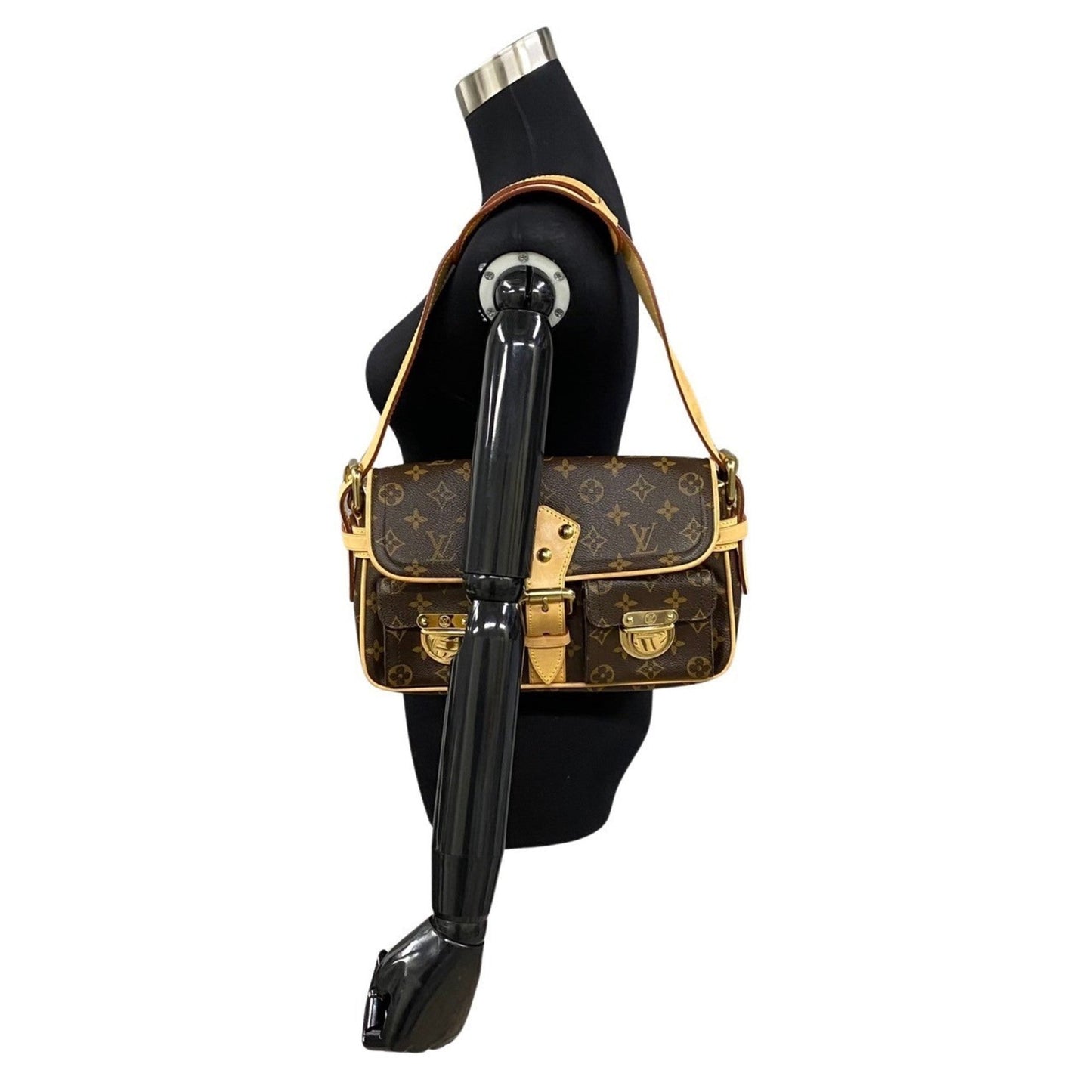 Louis Vuitton Brown Gold Leather Pvc Shoulder Bag Tote Bag
