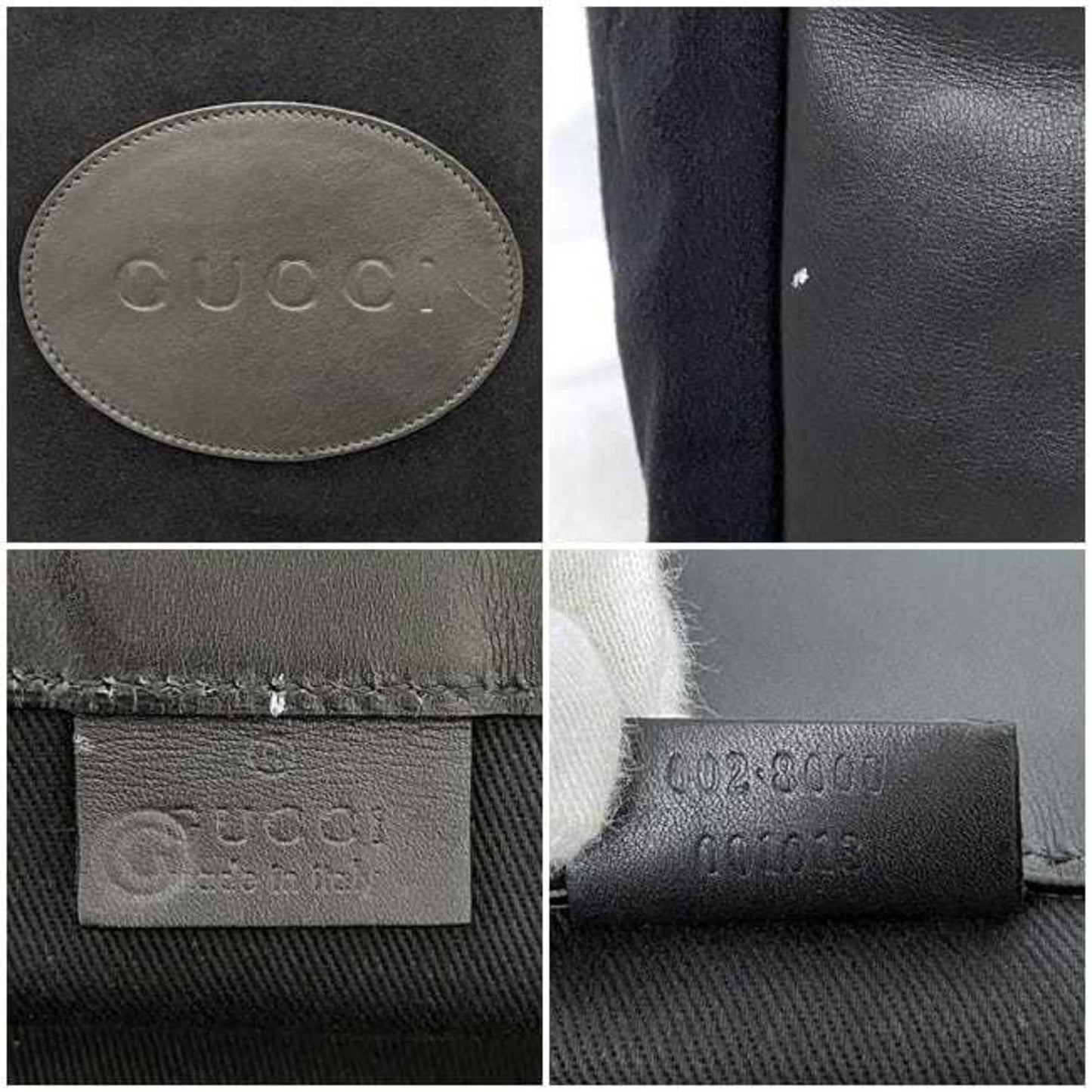 Gucci Black Suede Leather Handbag Tote Bag