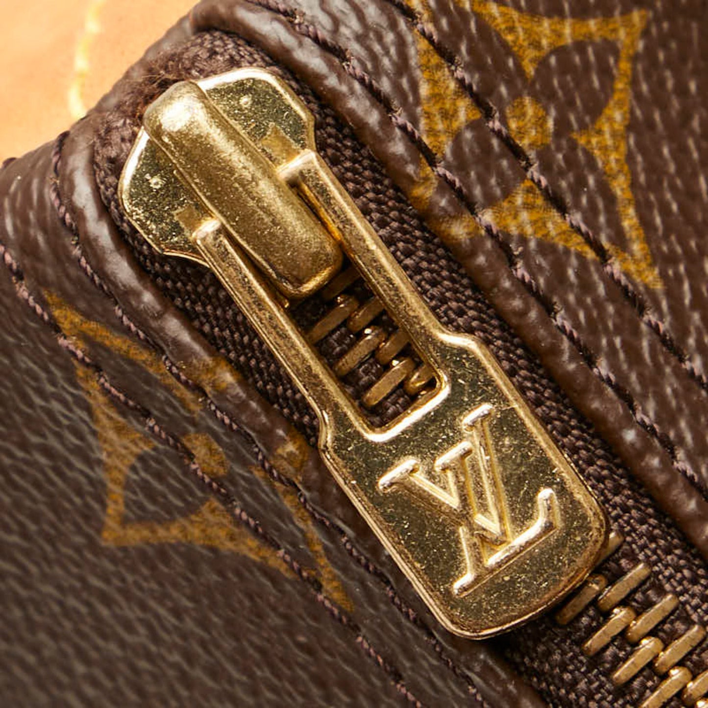 Louis Vuitton Brown Pvc Leather Boston Bag Shoulder Bag