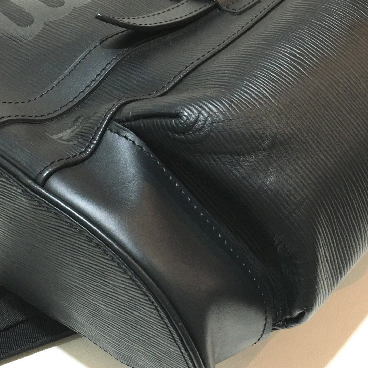 Louis Vuitton Black Leather Backpack