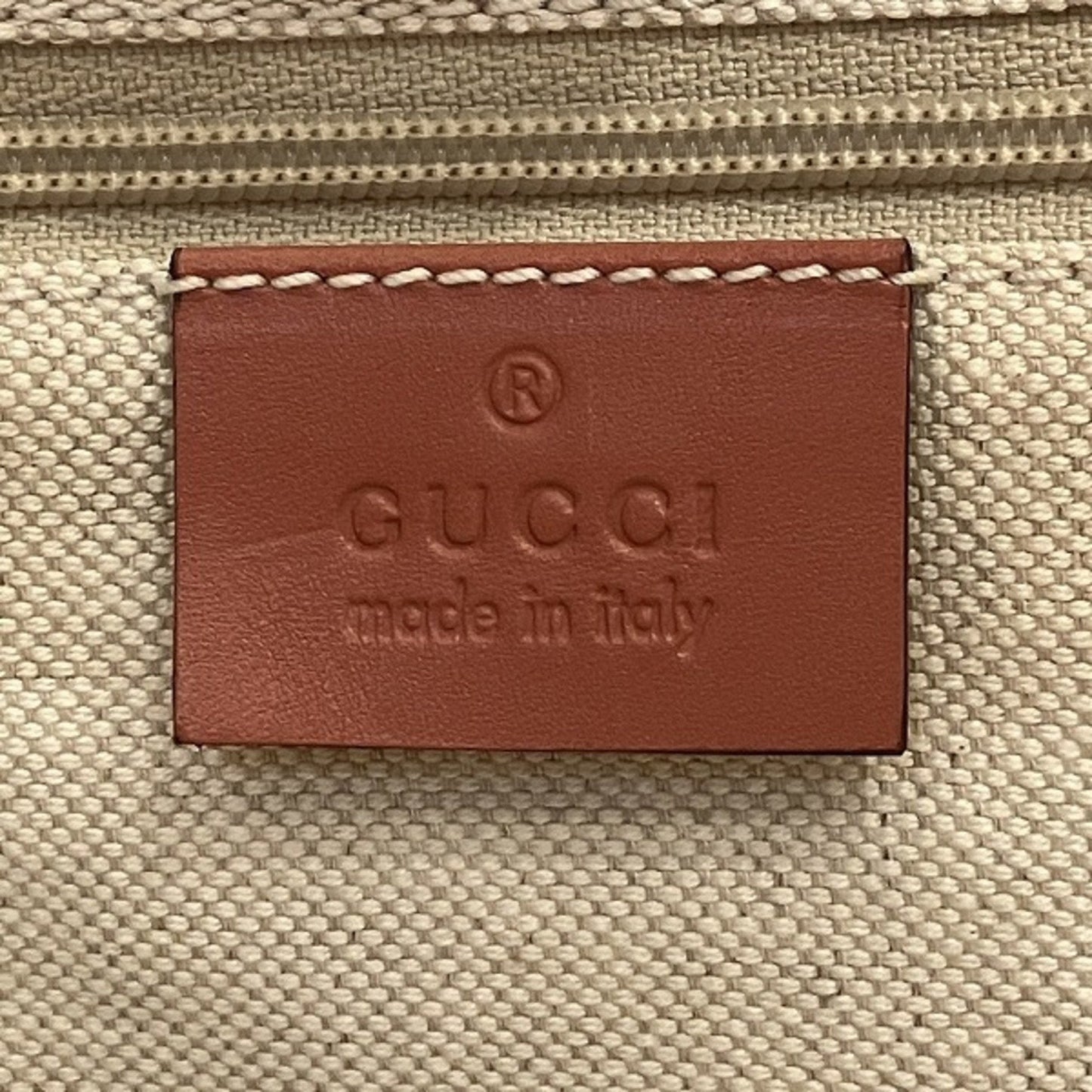 Gucci Beige Pink Canvas Leather Handbag