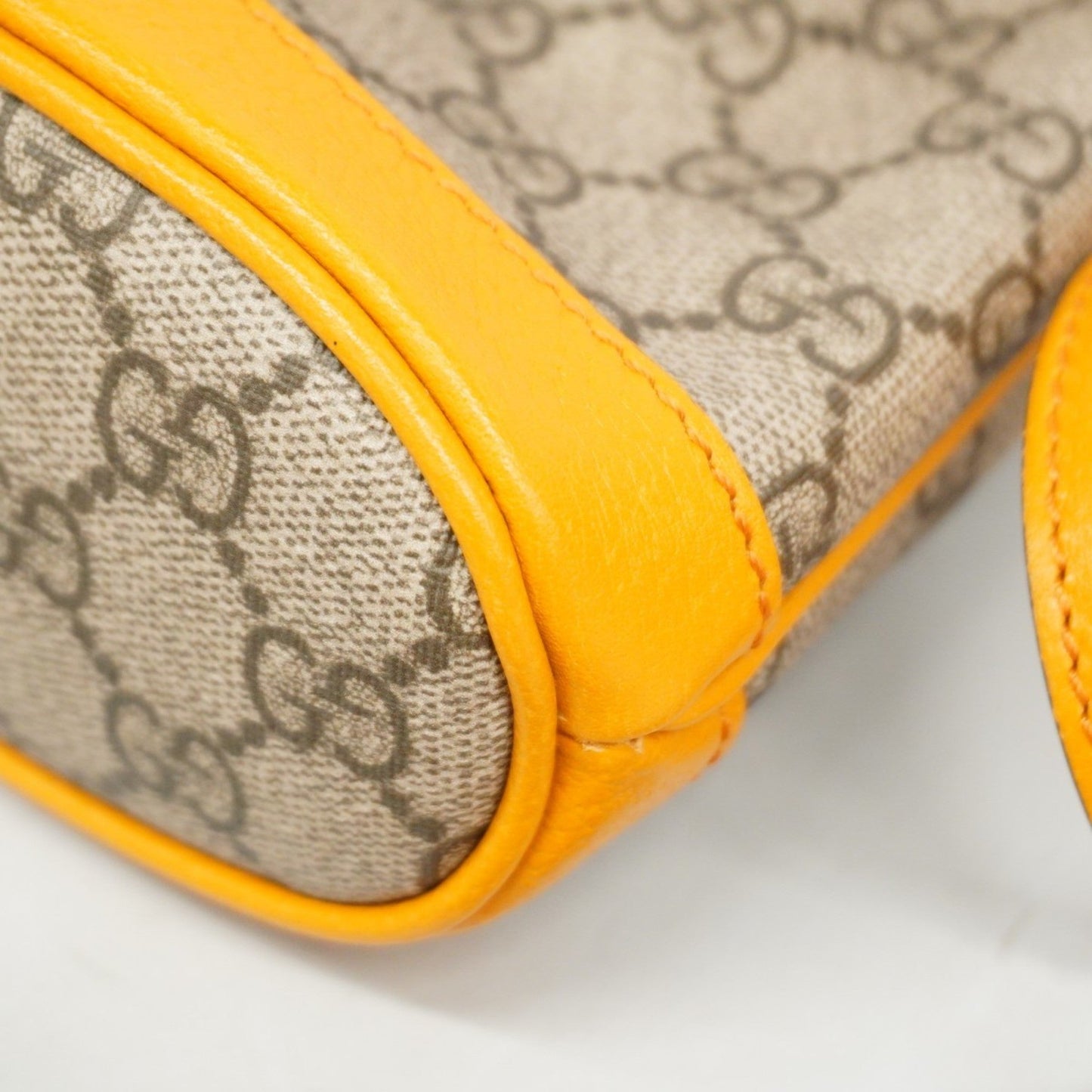 Gucci Brown Yellow Pvc Leather Shoulder Bag