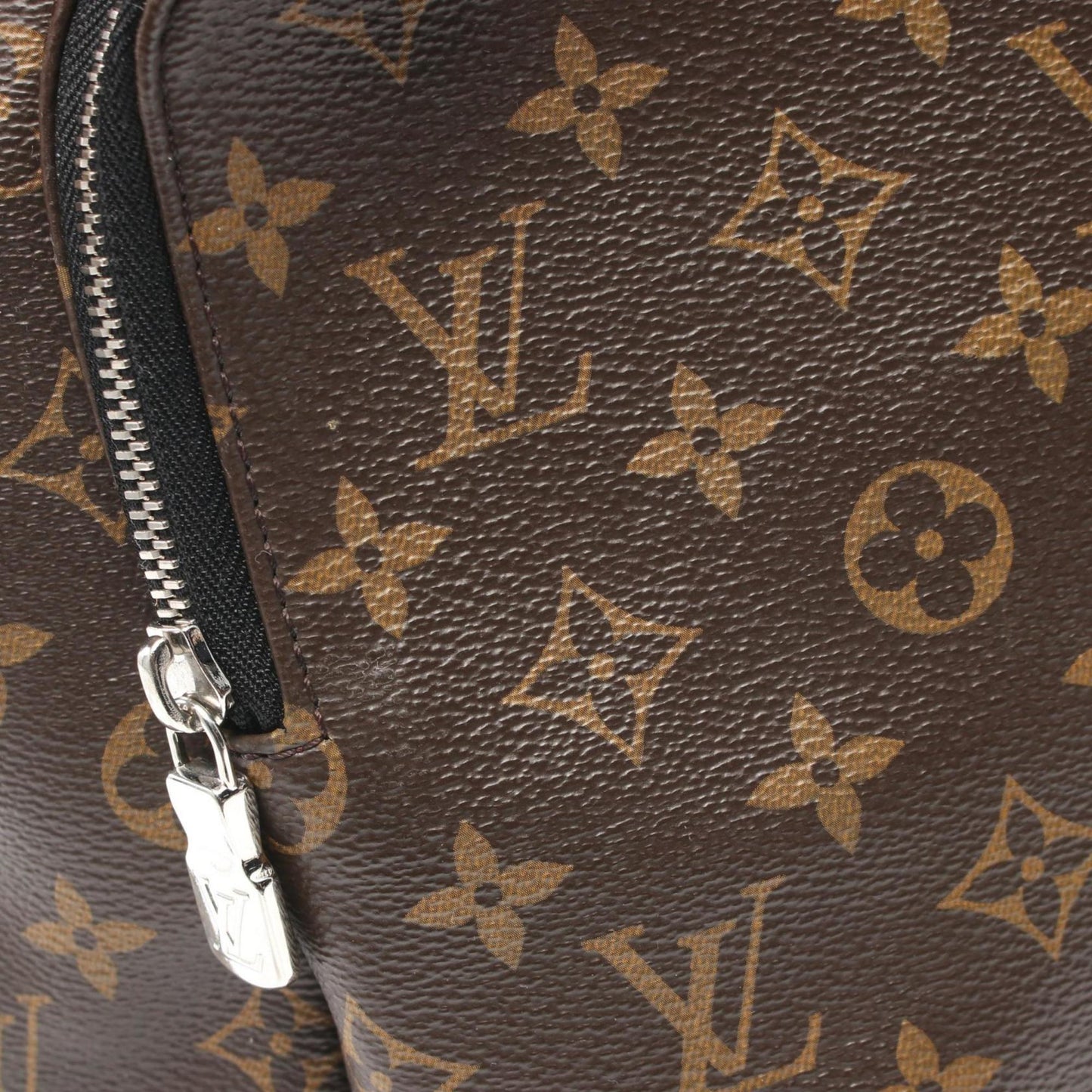 Louis Vuitton Black Brown Coated Canvas Leather Backpack