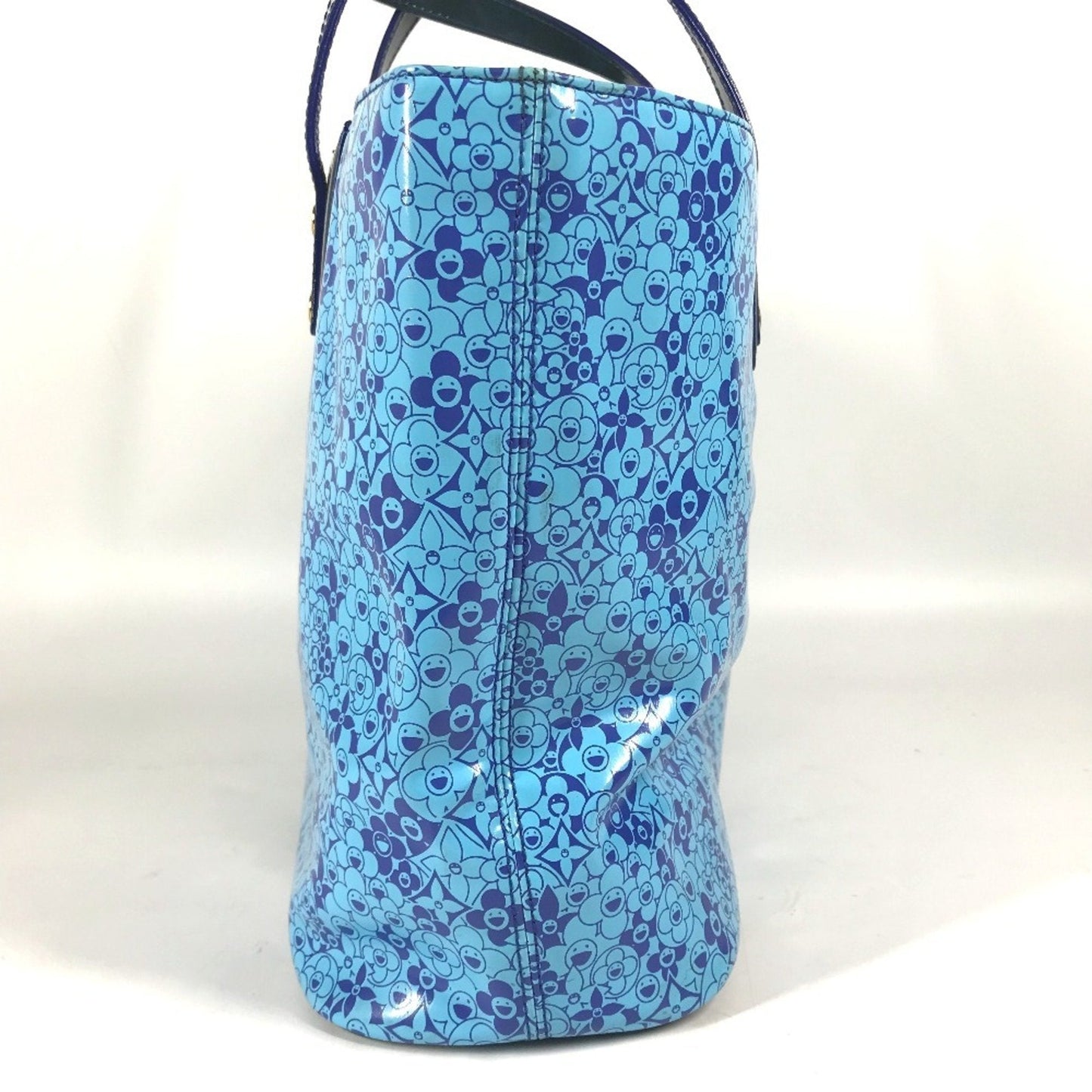 Louis Vuitton Blue Pvc Leather Shoulder Bag Tote Bag