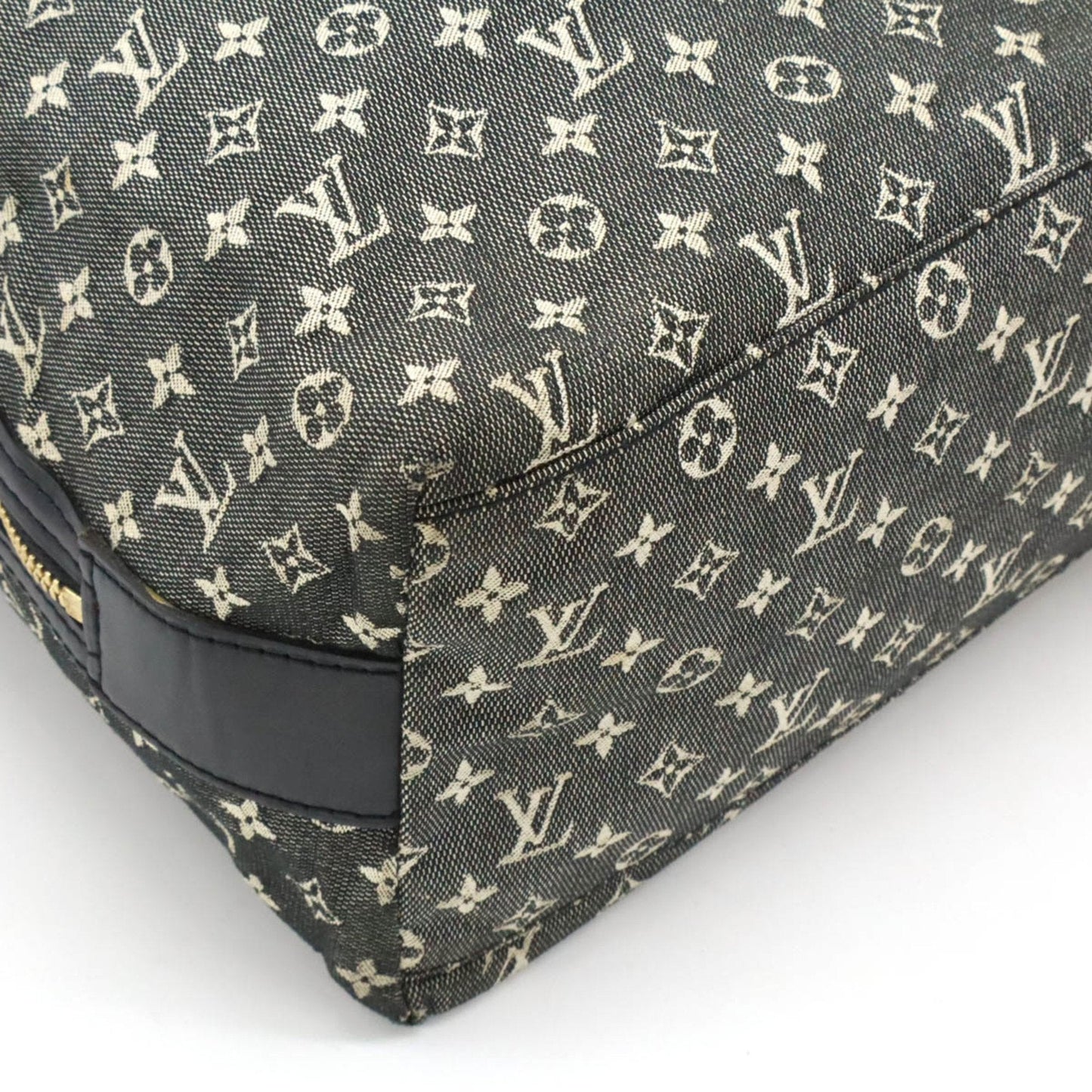 Louis Vuitton Black Noir Canvas Leather Shoulder Bag Tote Bag