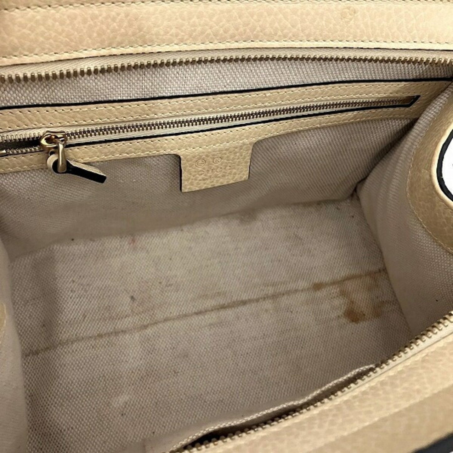 Gucci Ivory Leather Handbag Shoulder Bag
