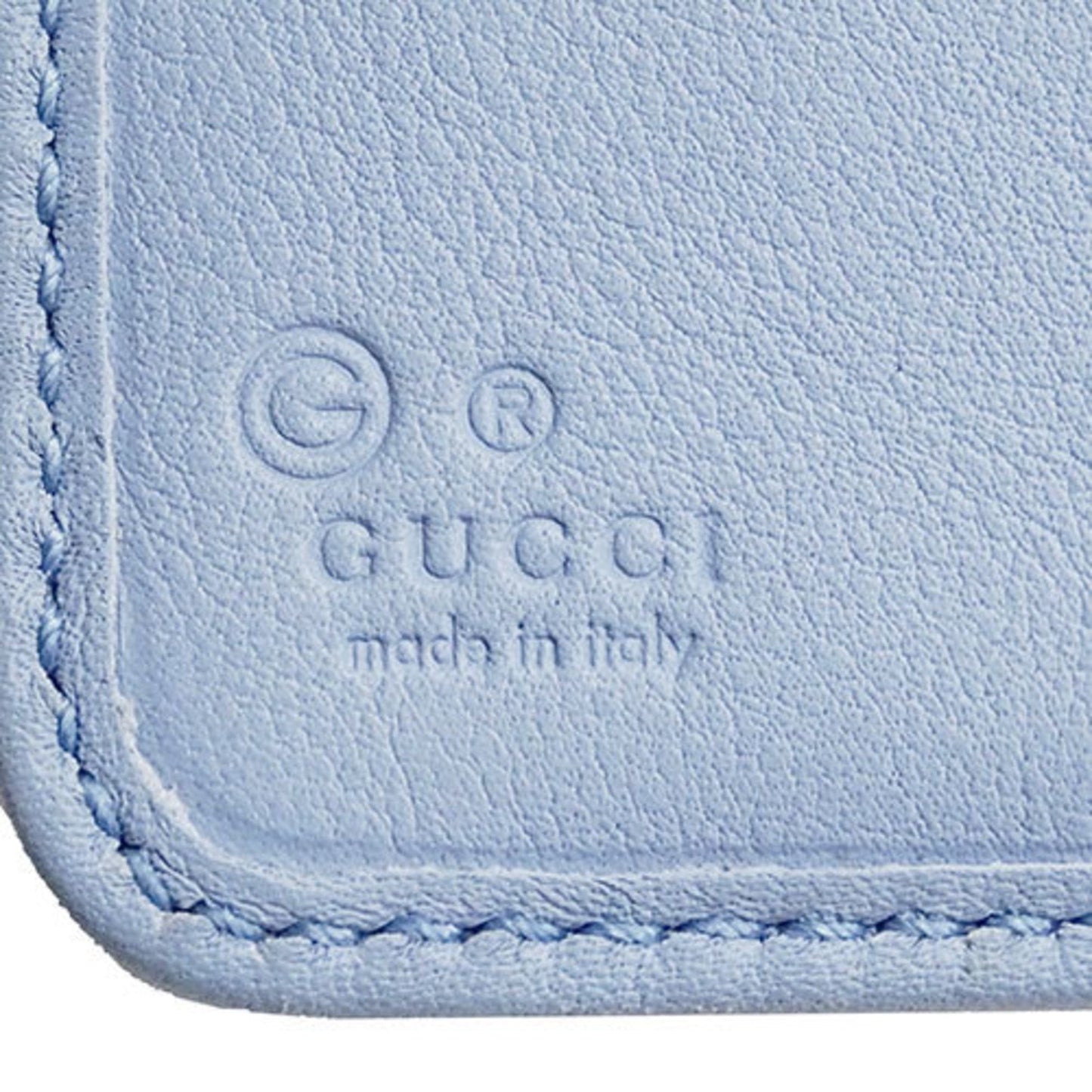 Gucci Light Blue Leather Wallet (Bi-Fold)