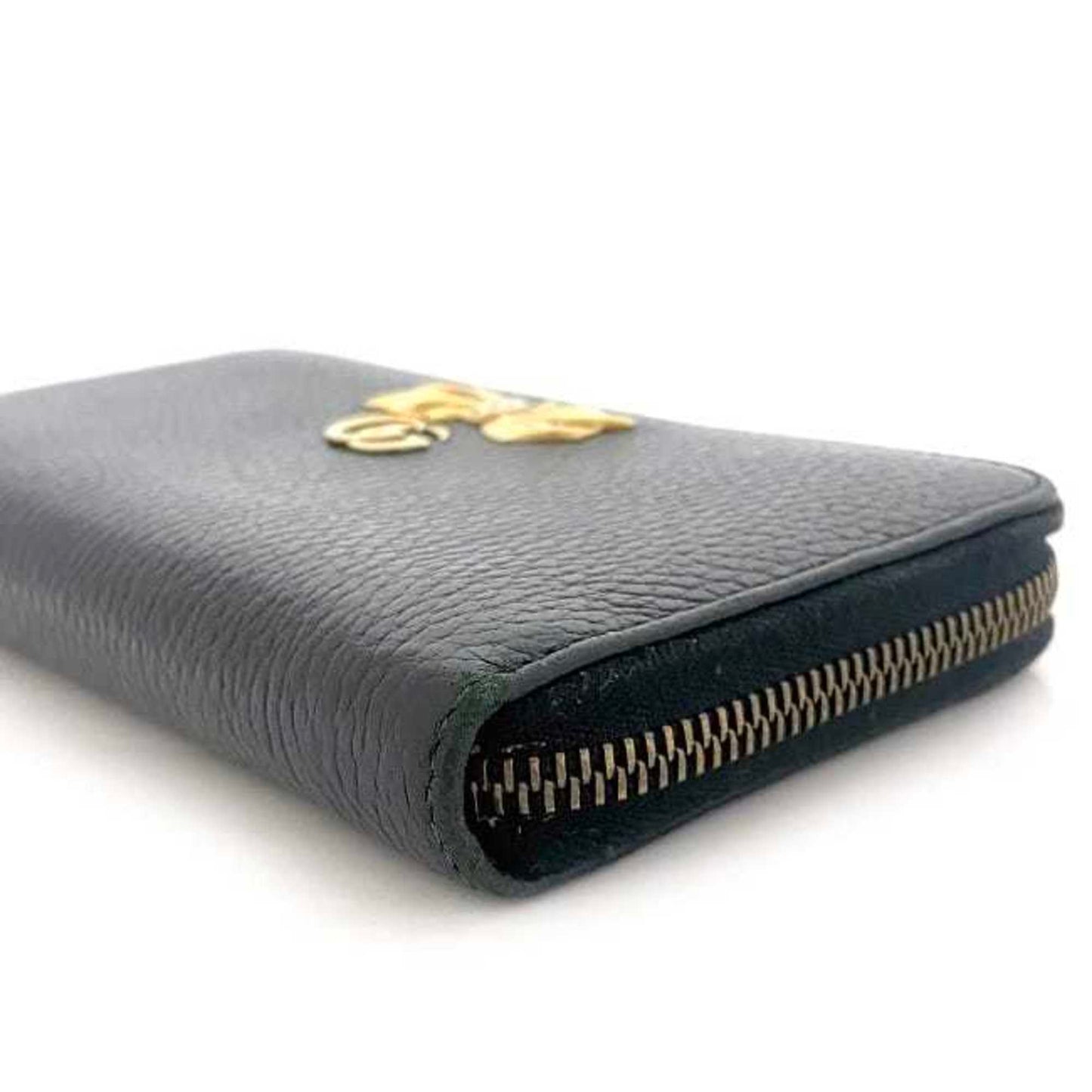 Gucci Black Silver Leather Long Wallet (Bi-Fold)