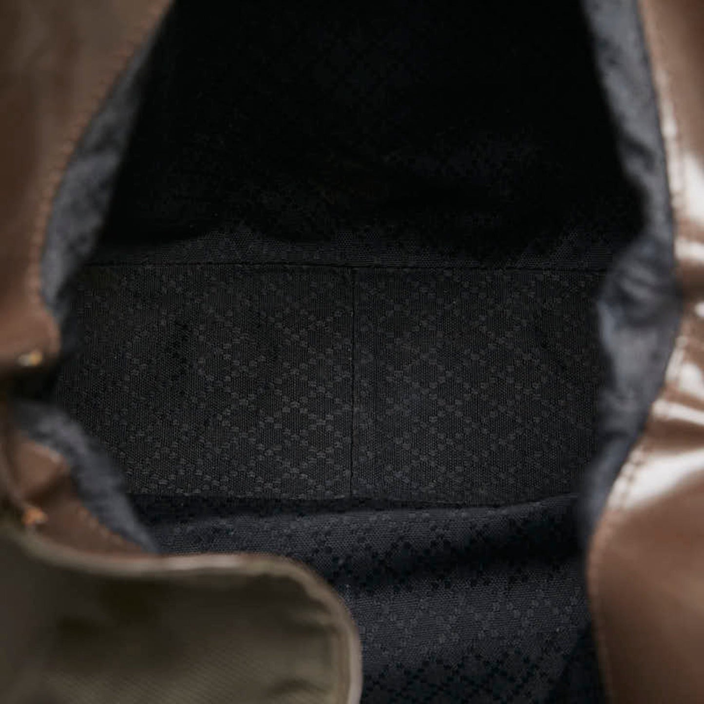 Gucci Brown Khaki Nylon Leather Handbag Shoulder Bag