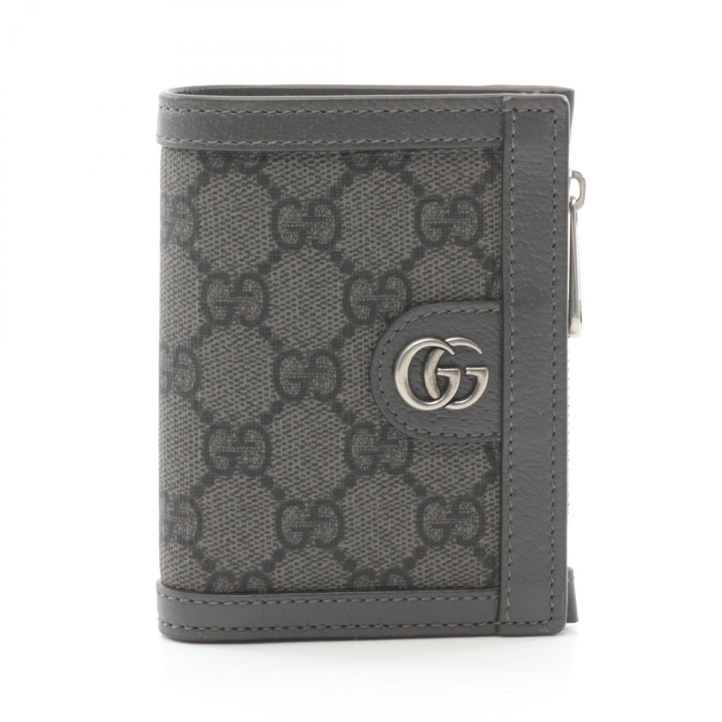 Gucci Gray Leather Coated Canvas Wallet (Bi-Fold)