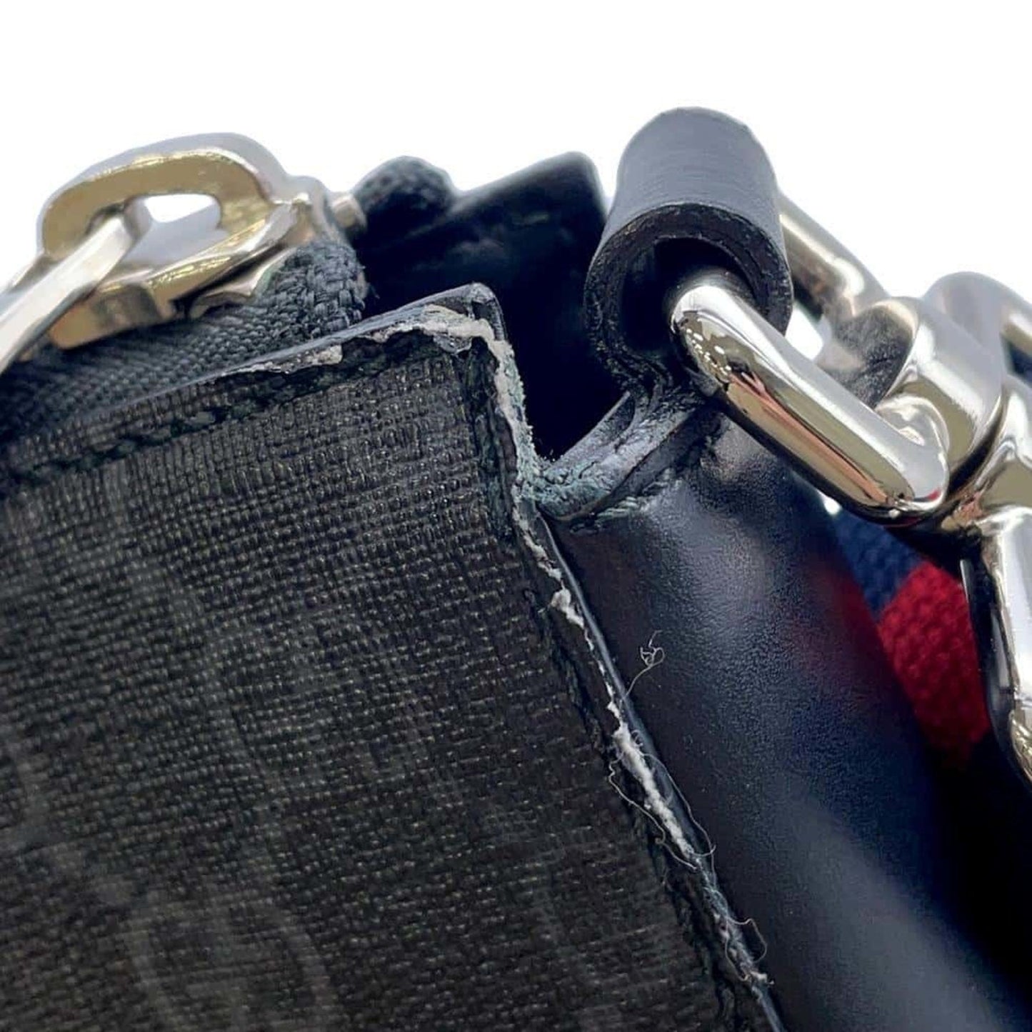 Gucci Black Gg Supreme Leather Messenger Bag Shoulder Bag