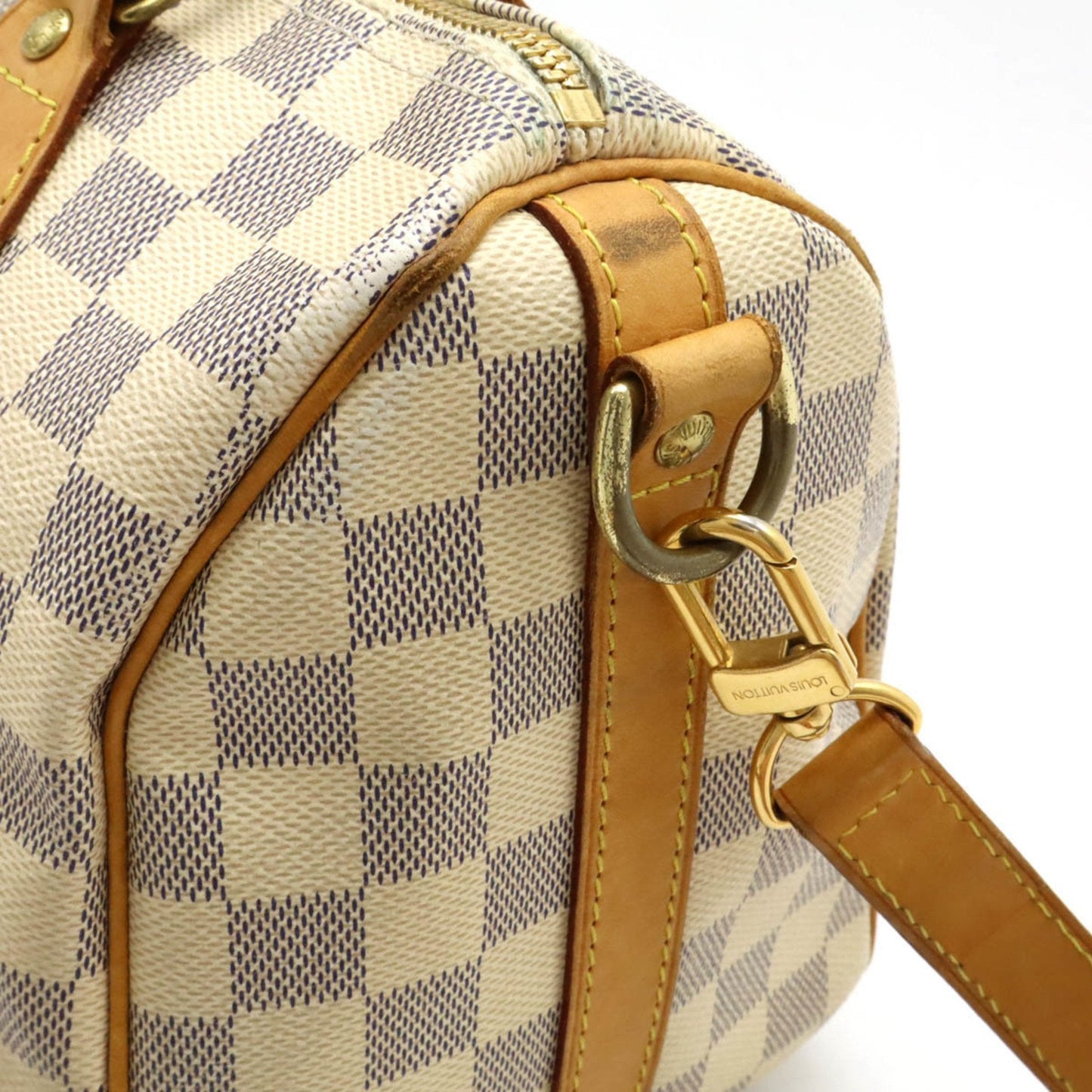 Louis Vuitton Black Damier Azur Boston Bag Handbag Shoulder Bag
