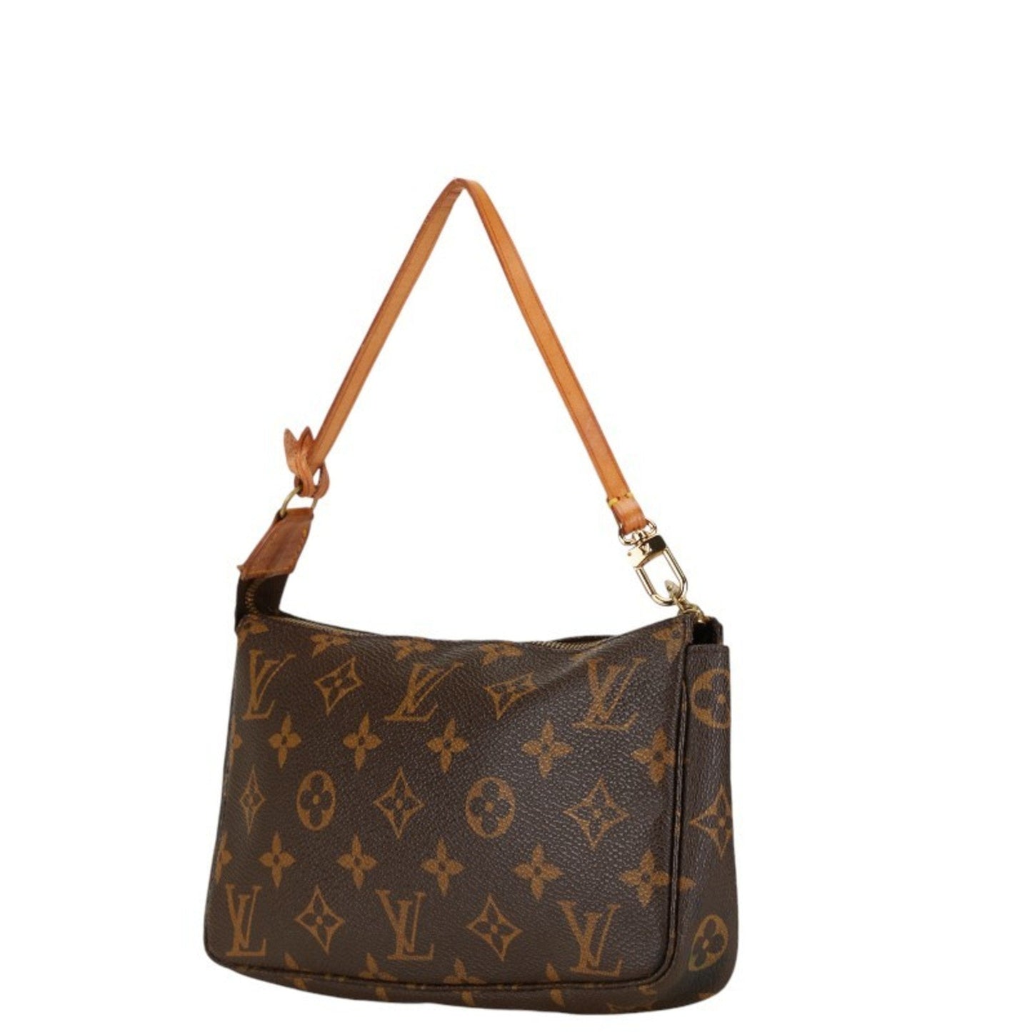 Louis Vuitton Brown Pvc Leather Pochette Pouch Shoulder Bag