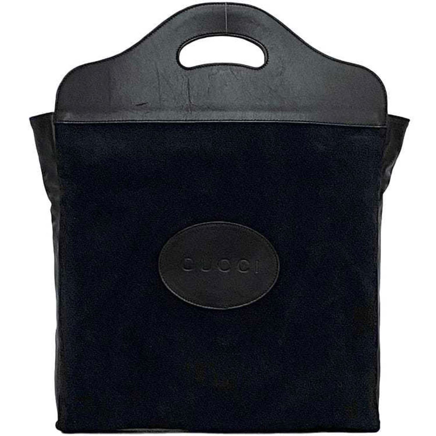 Gucci Black Suede Leather Handbag Tote Bag ()