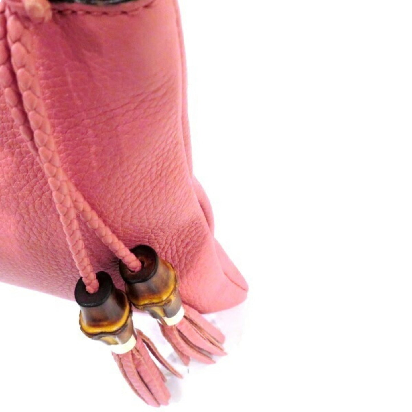 Gucci Bamboo Pink Leather Clutch Bag