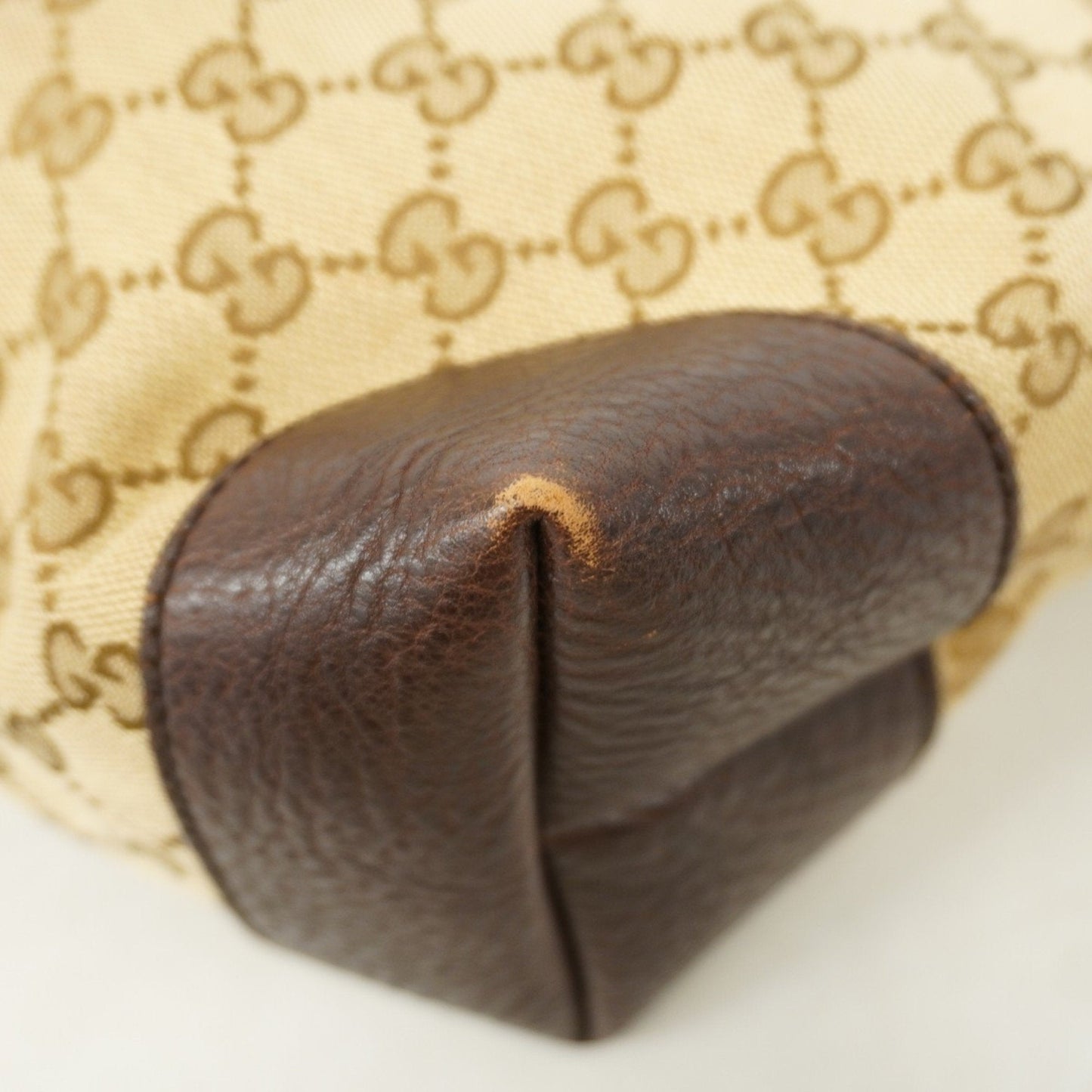 Gucci Beige Brown Canvas Tote Bag