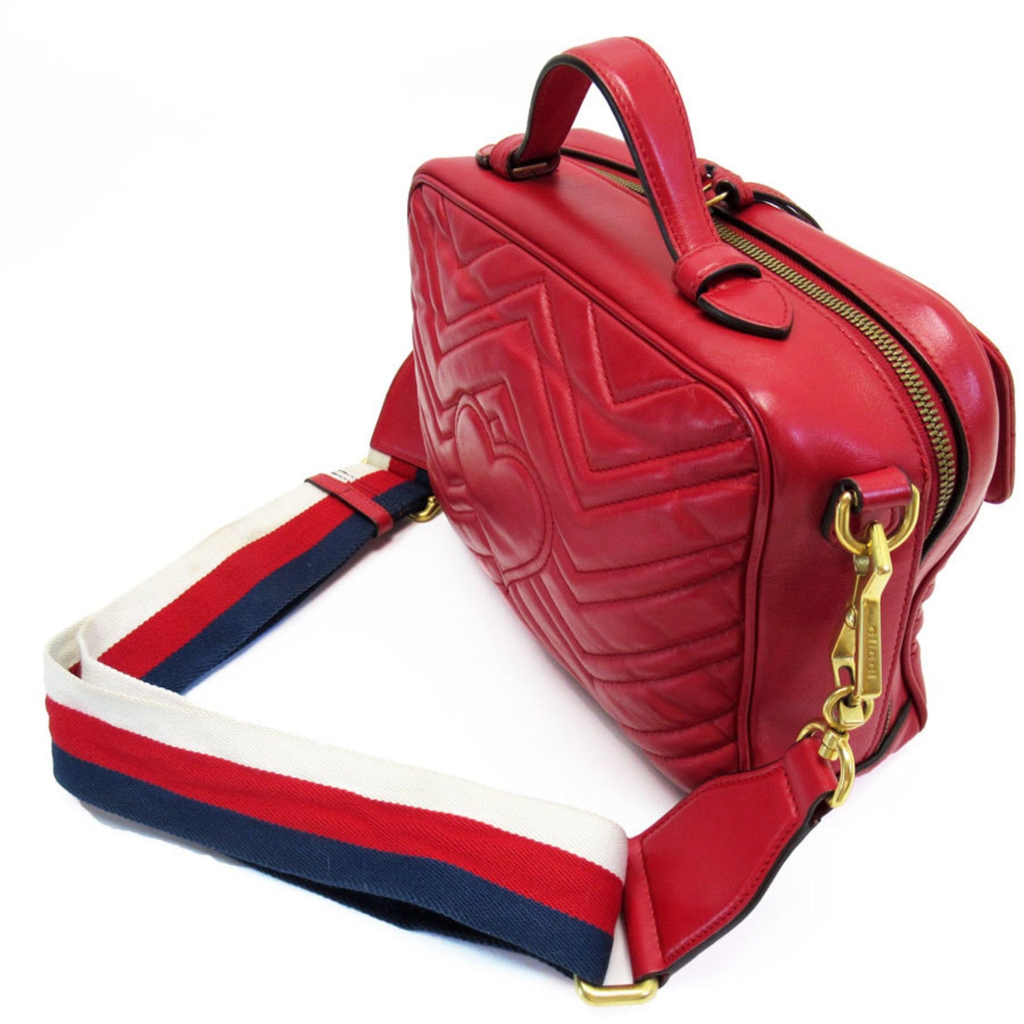 Gucci Gg Marmont Red Color Leather Shoulder Bag