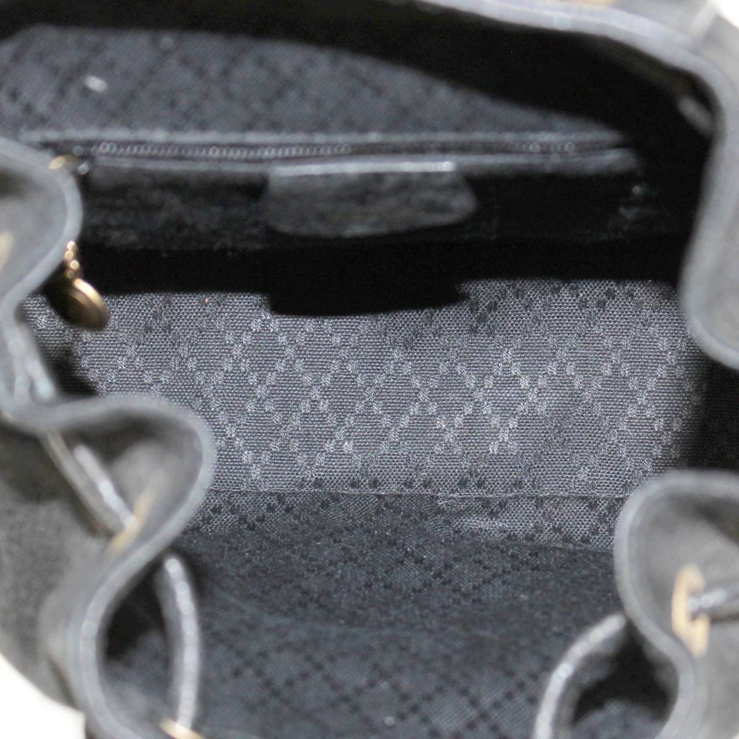 Gucci Bamboo Black Suede Leather Backpack