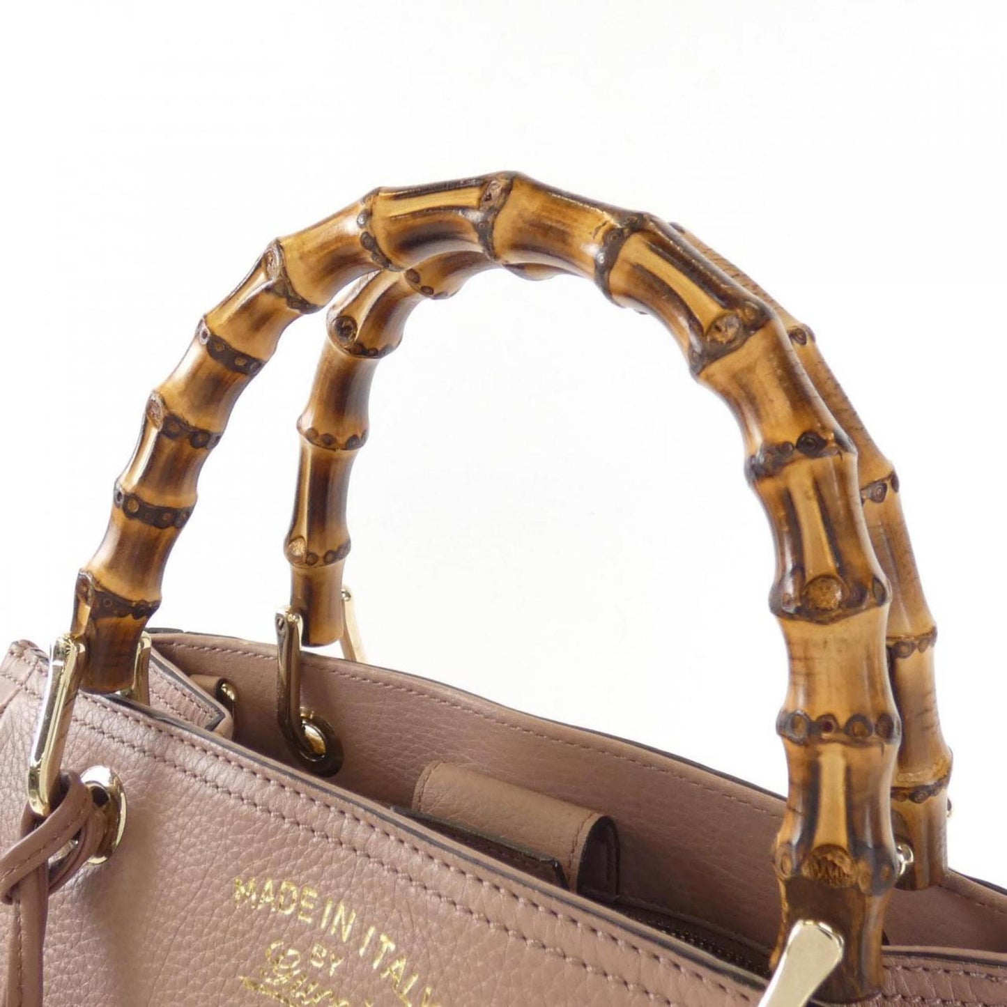 Gucci Bamboo Light Pink Leather Handbag
