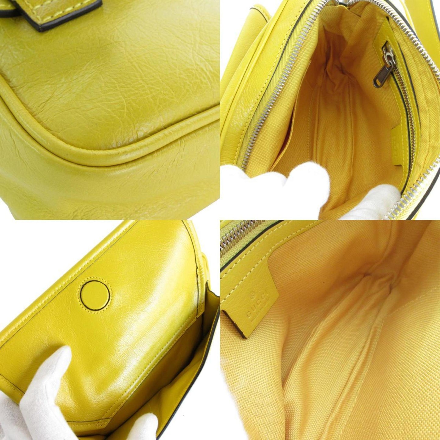 Gucci Yellow Leather Fanny Pack Sling Bag