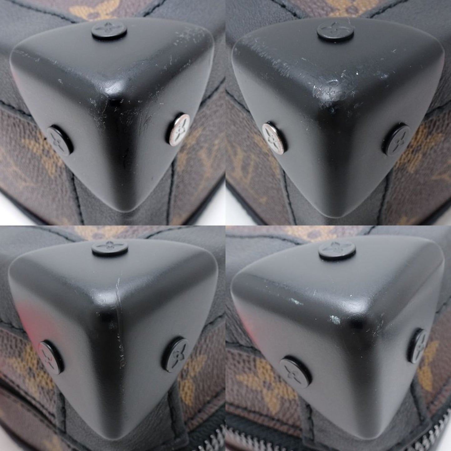 Louis Vuitton Black Brown Canvas Leather Shoulder Bag