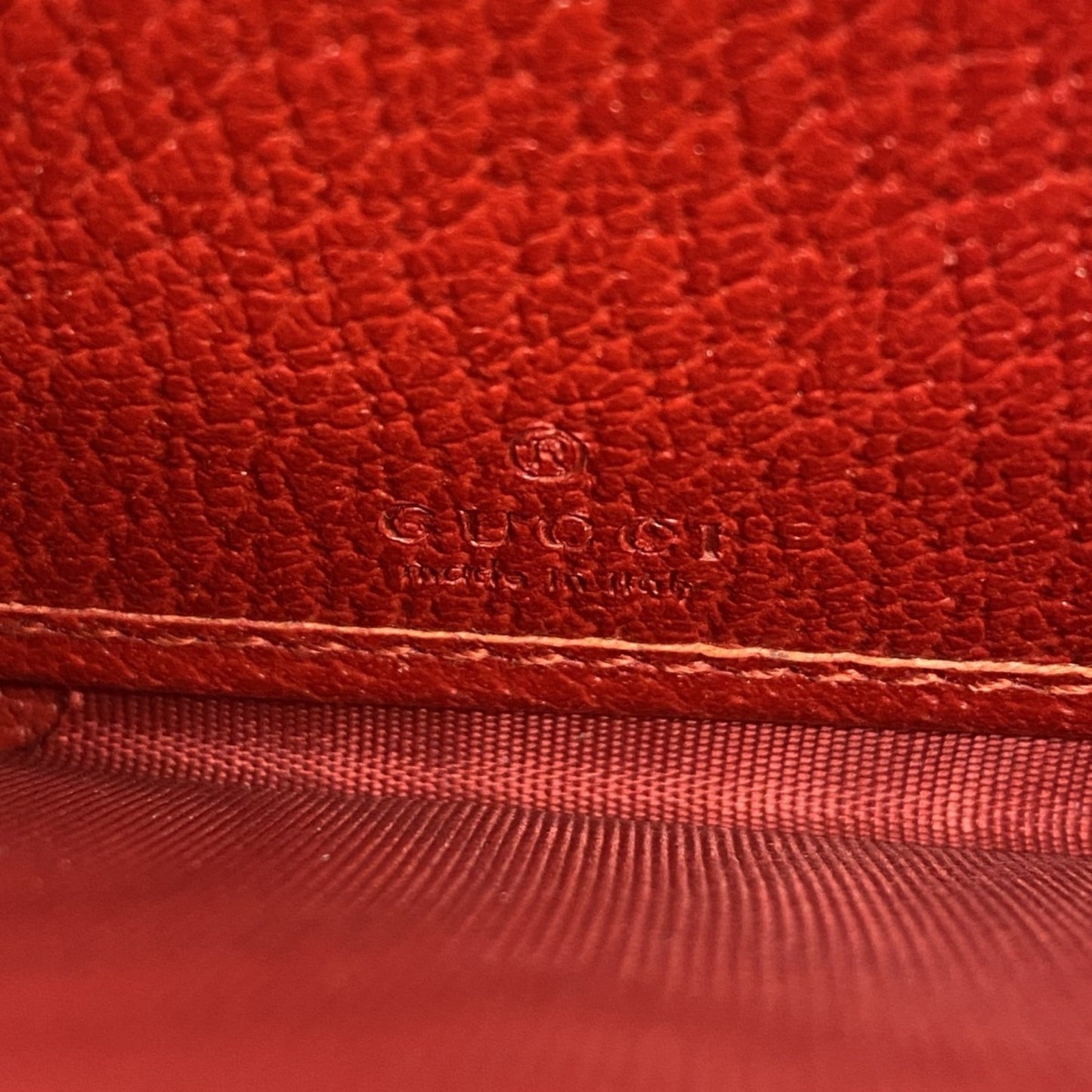 Gucci Red Color Canvas Leather Long Wallet (Bi-Fold)