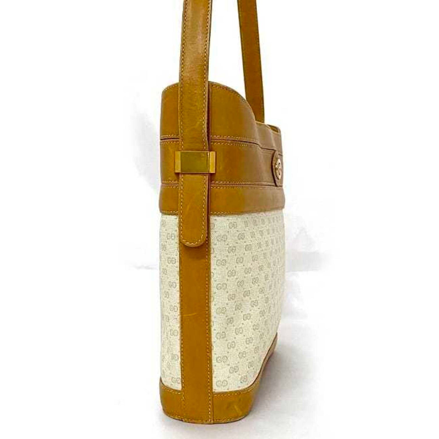 Gucci Beige Brown Pvc Leather Shoulder Bag