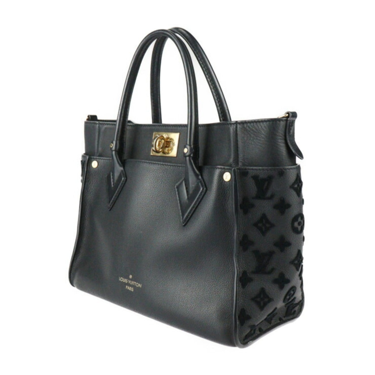 Louis Vuitton Black Leather Shoulder Bag Tote Bag