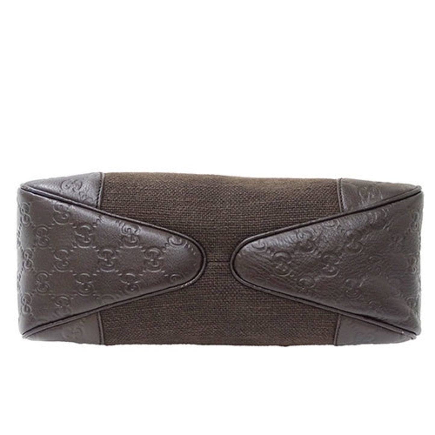 Gucci Dark Brown Canvas Leather Shoulder Bag