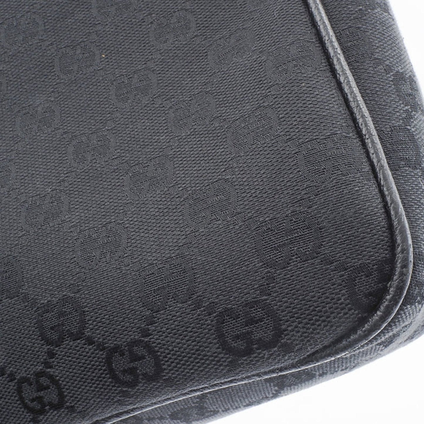 Gucci Gg Canvas Black Canvas Leather Shoulder Bag