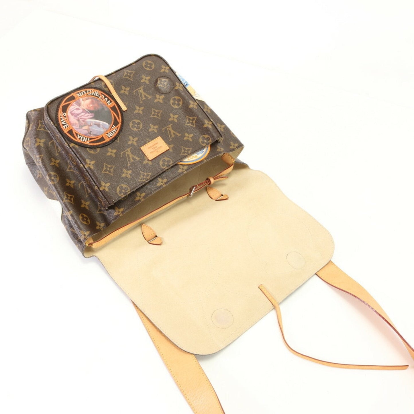 Louis Vuitton Monogram Brown Leather Coated Canvas Shoulder Bag