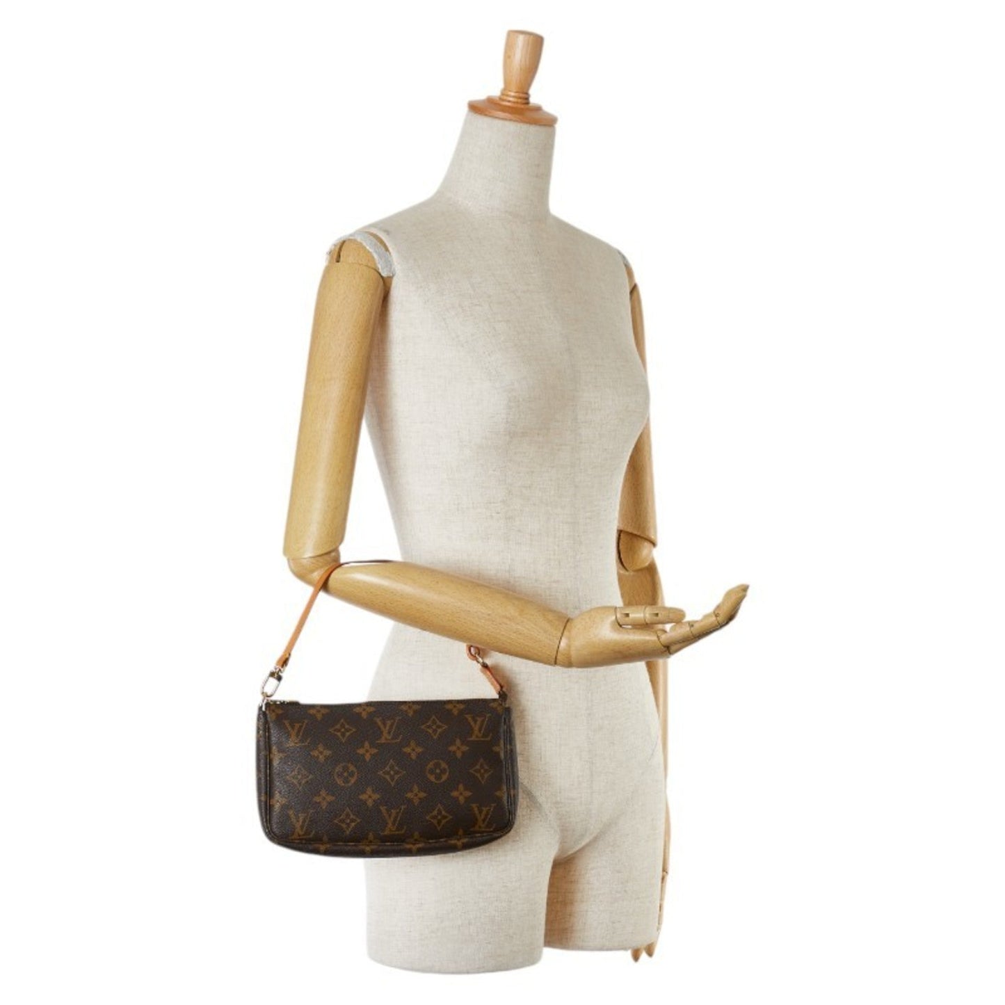 Louis Vuitton Brown Pvc Leather Pochette Shoulder Bag